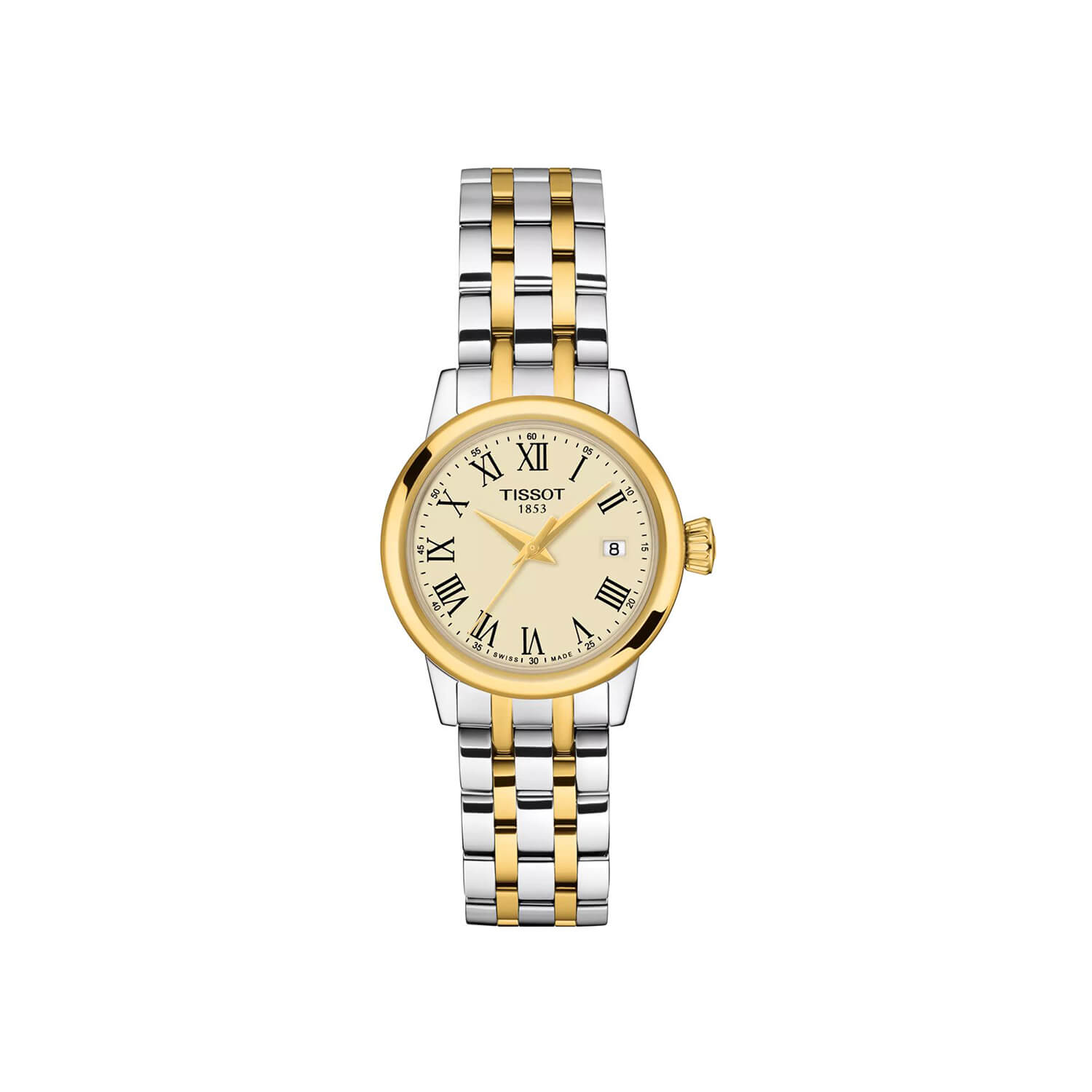 Montre Tissot Classic Dream Lady cadran Doré bracelet Acier/PVD T129.210.22.263.00