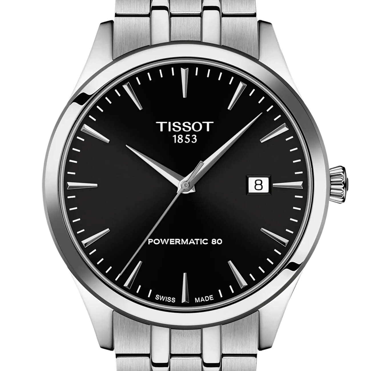 Montre Tissot Classic Dream Powermatic 80 40mm cadran Noir bracelet Acier T158.407.11.051.00