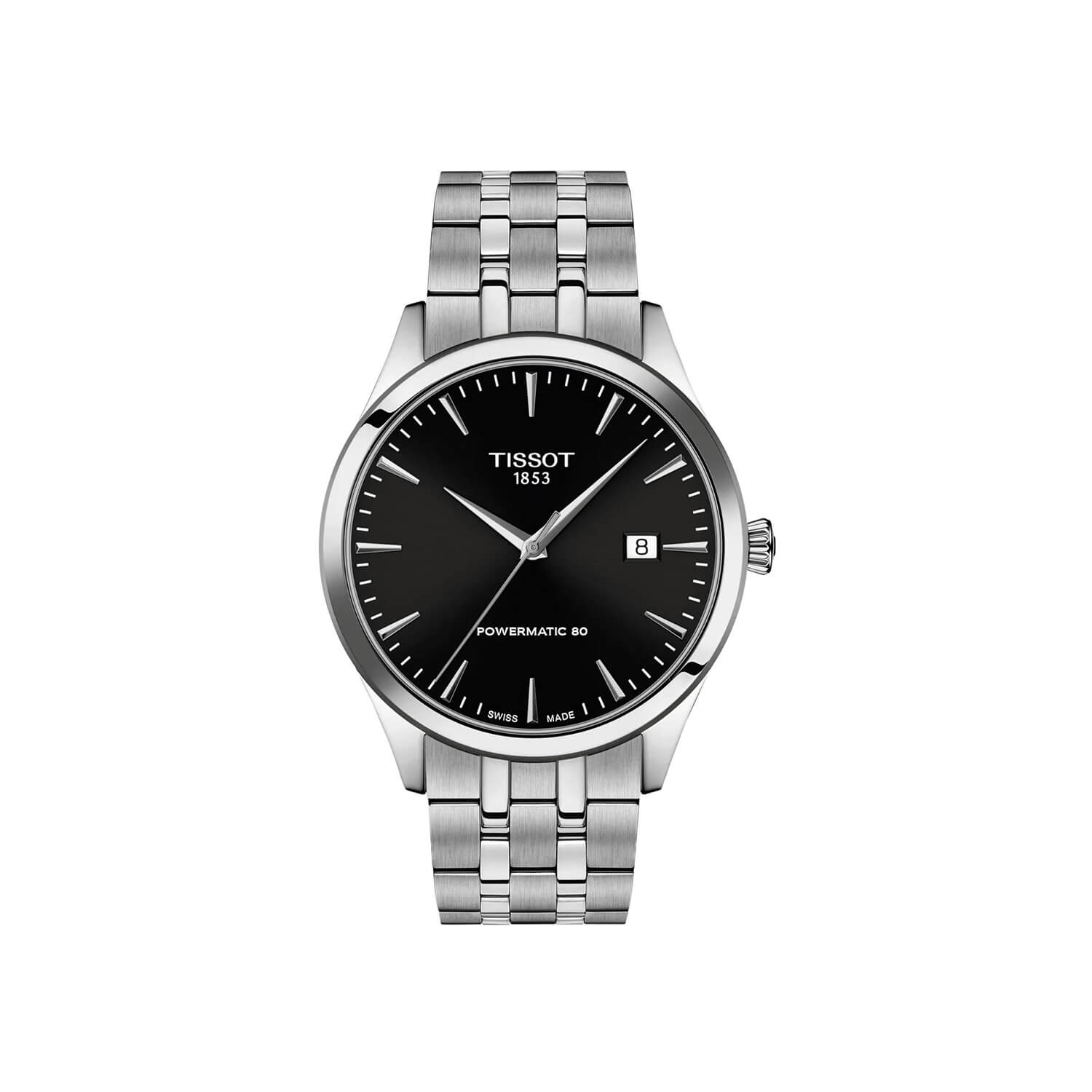 Montre Tissot Classic Dream Powermatic 80 40mm cadran Noir bracelet Acier T158.407.11.051.00