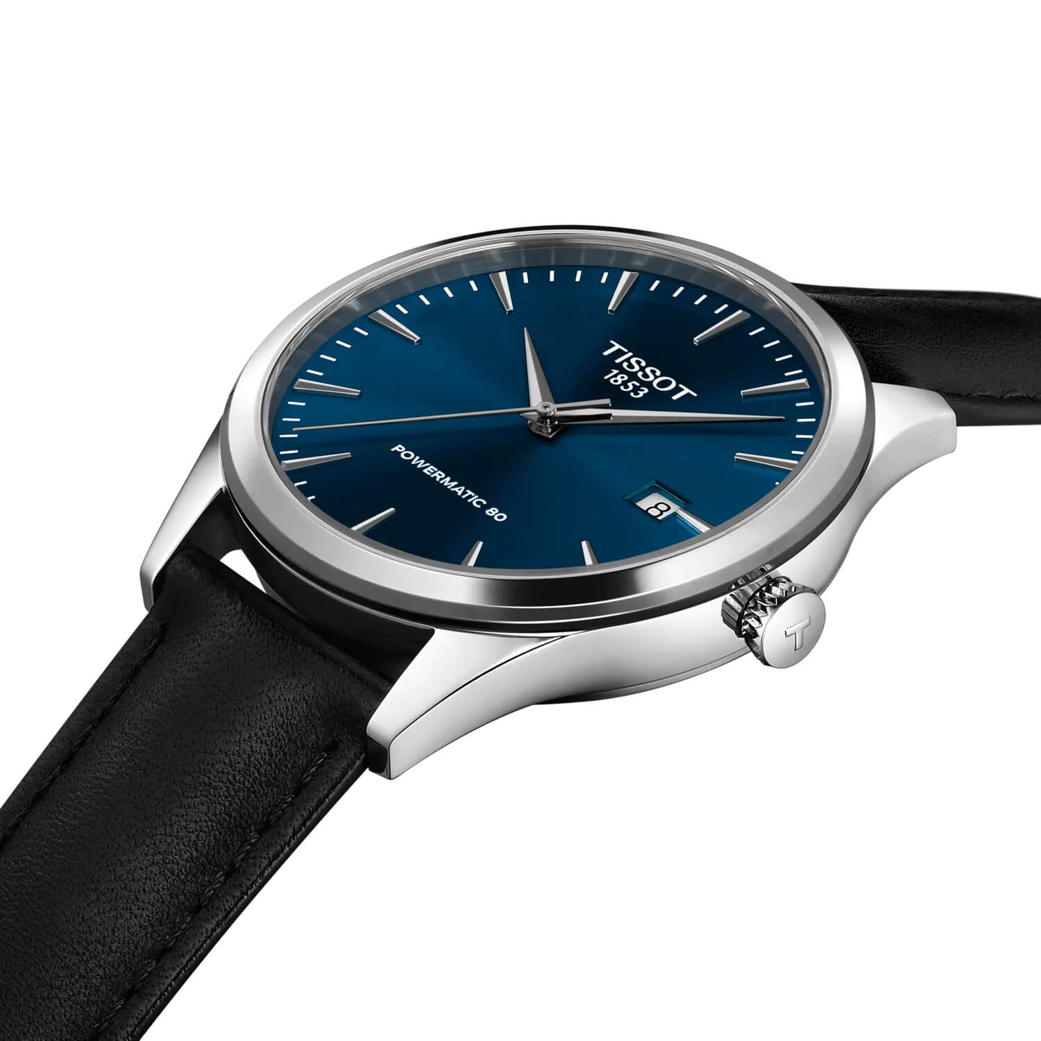 Montre Tissot Classic Dream Powermatic 80 40mm cadran Bleu bracelet Cuir T158.407.16.041.00