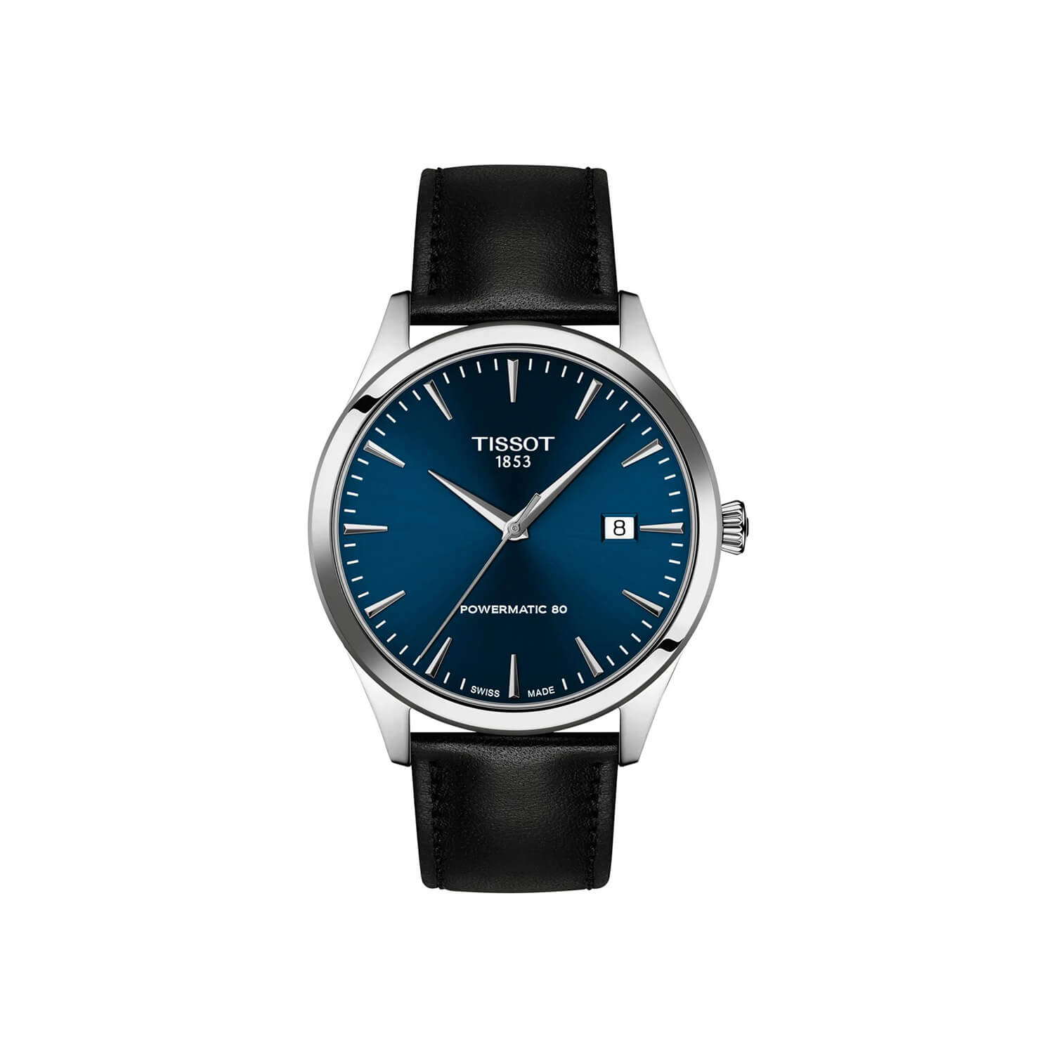Montre Tissot Classic Dream Powermatic 80 40mm cadran Bleu bracelet Cuir T158.407.16.041.00