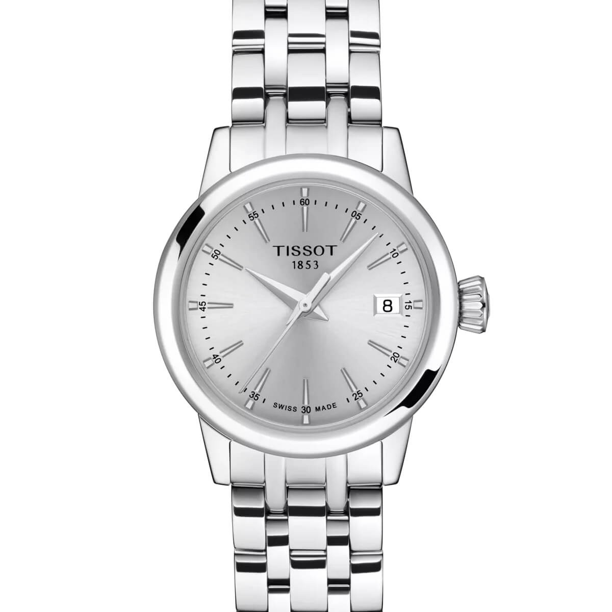 Montre Tissot Classic Dream Lady Quartz 28mm cadran Argent bracelet Acier T129.210.11.031.00