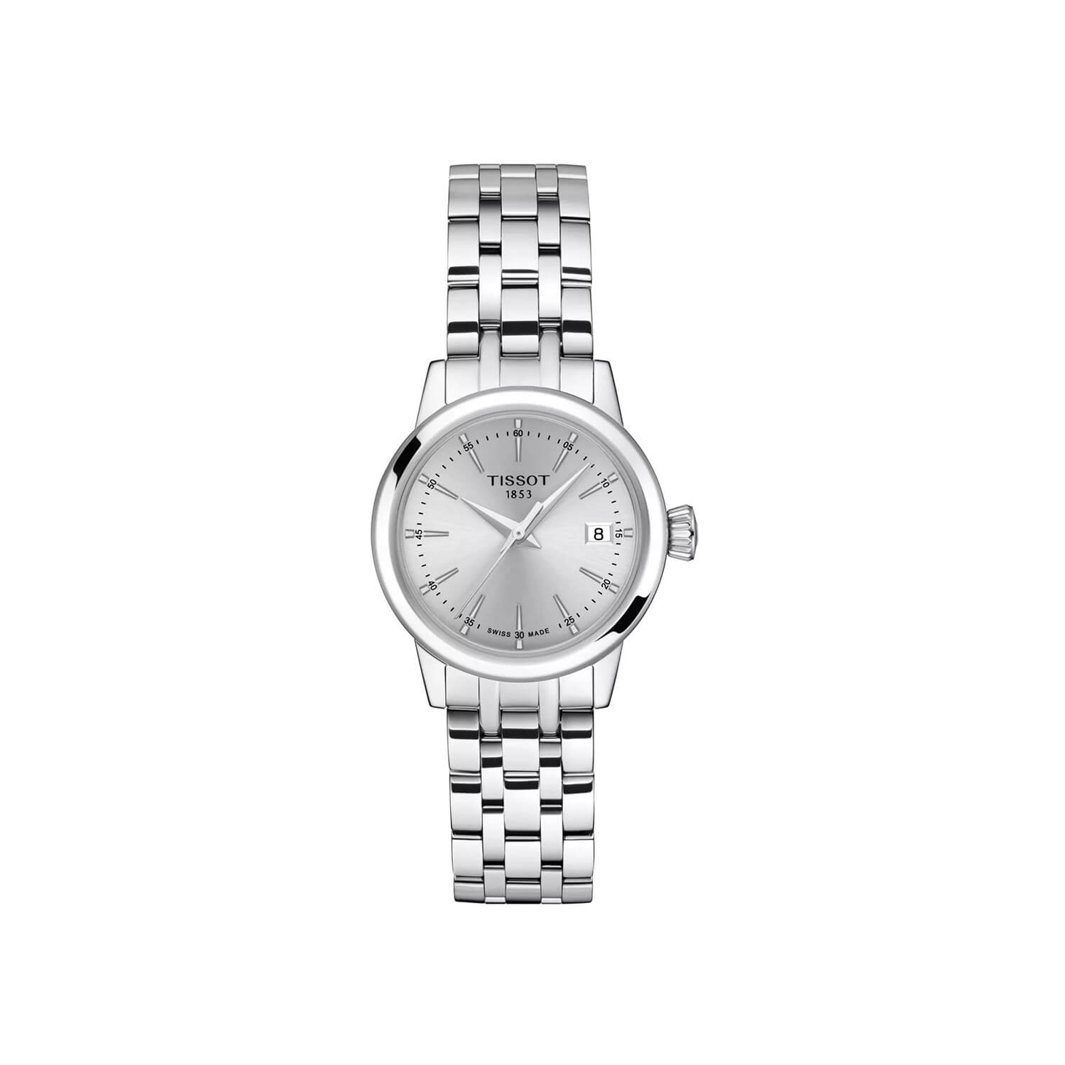 Montre Tissot Classic Dream Lady Quartz 28mm cadran Argent bracelet Acier T129.210.11.031.00
