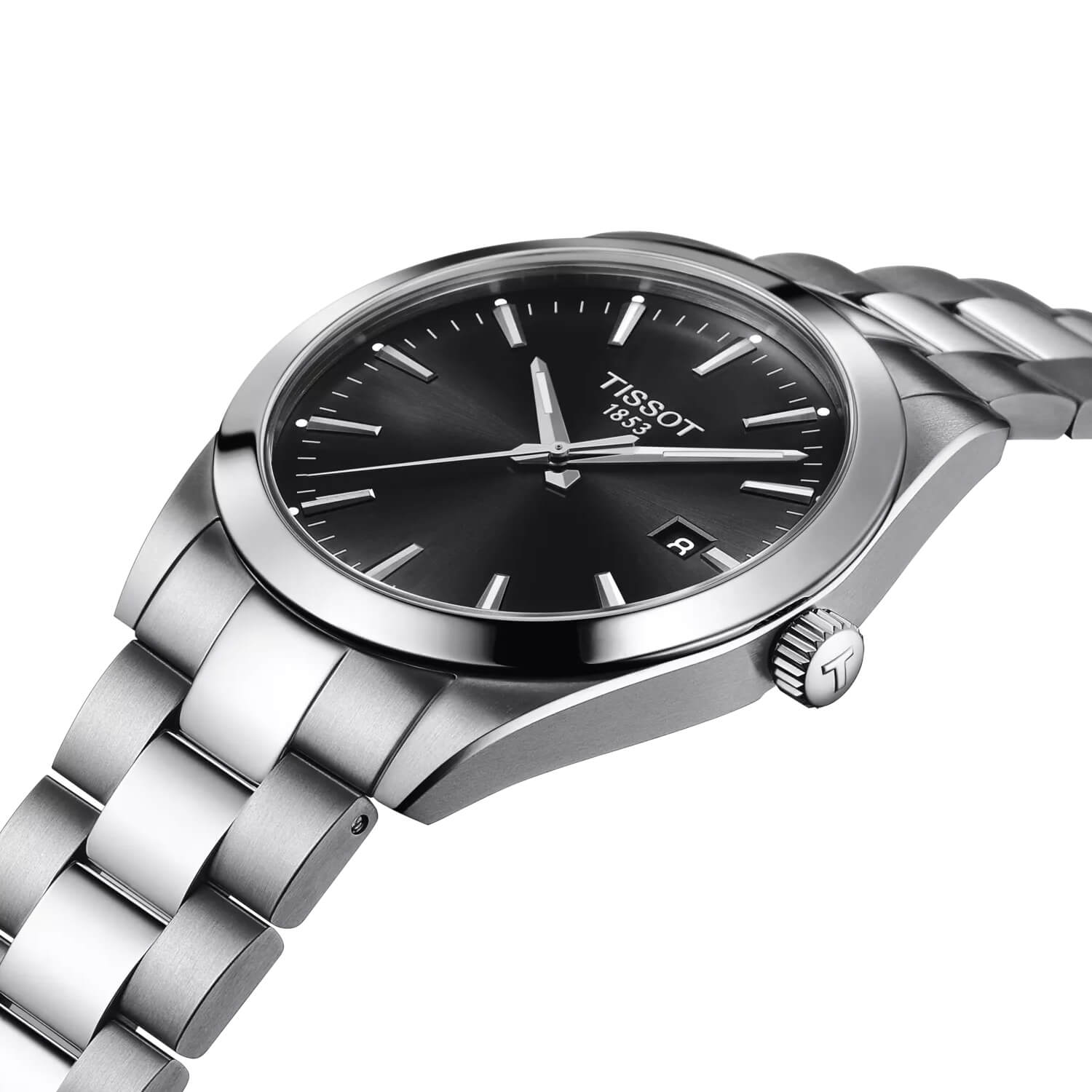 Montre Tissot Gentleman Quartz 40mm cadran Noir bracelet Acier T127.410.11.051.00