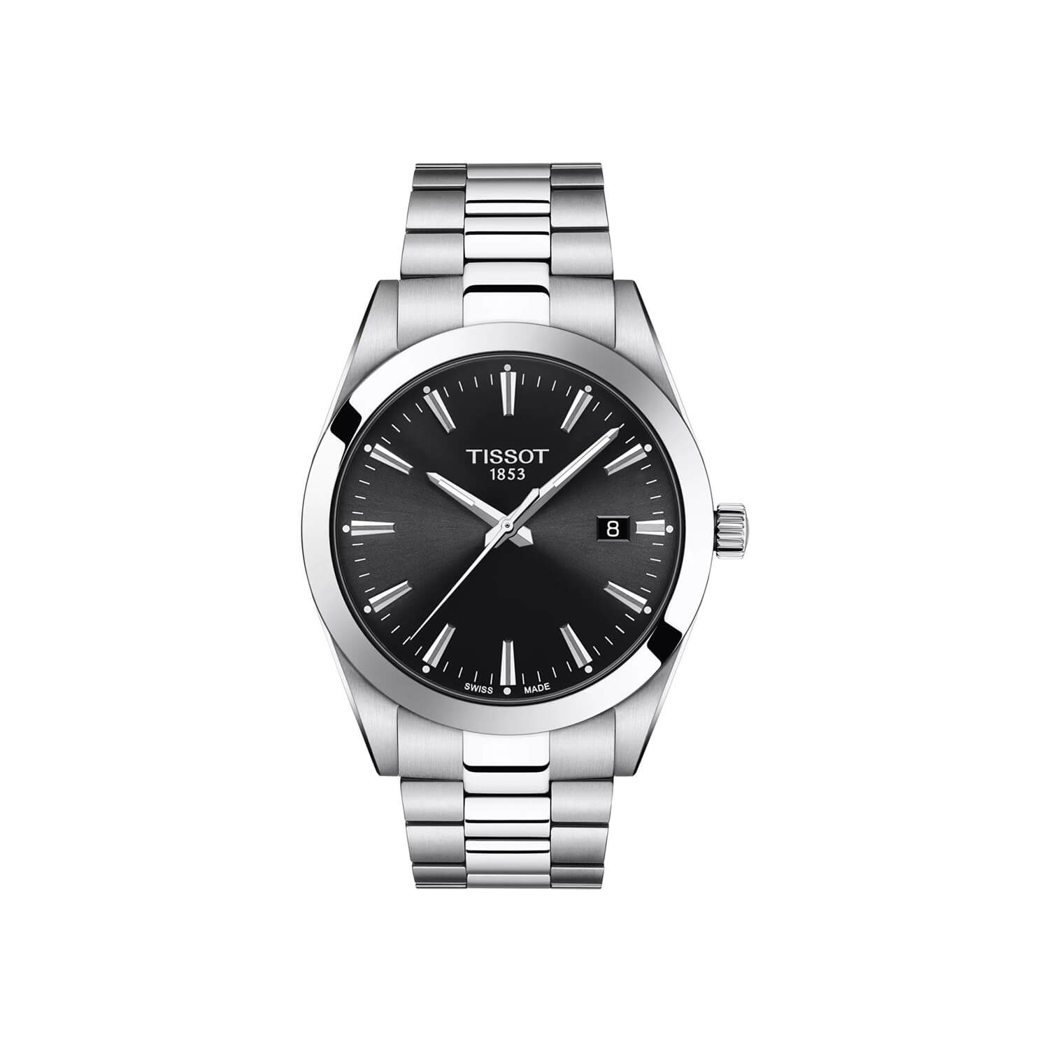 Montre Tissot Gentleman Quartz 40mm cadran Noir bracelet Acier T127.410.11.051.00