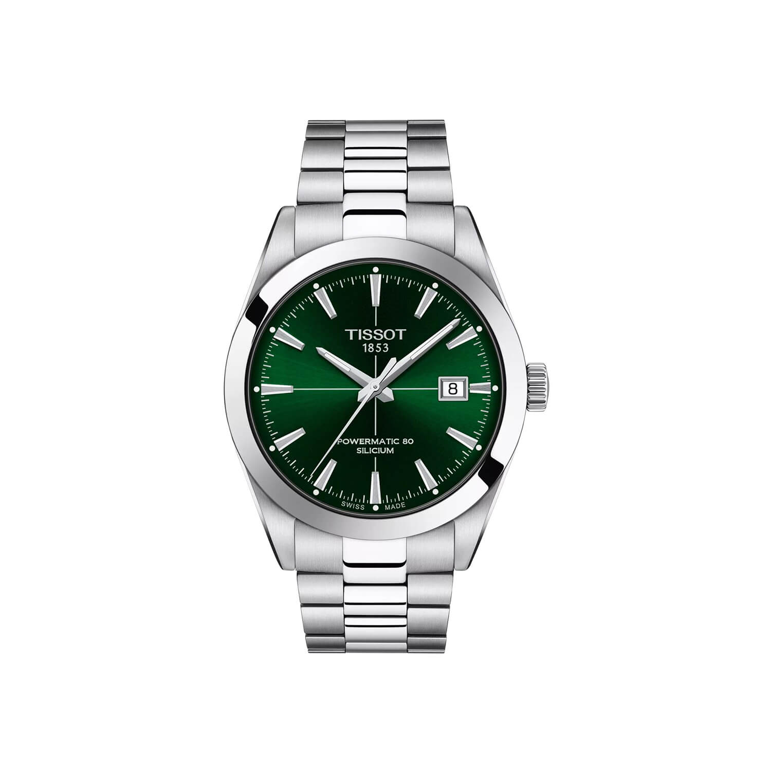 Montre Tissot Gentleman Powermatic 80 Silicium cadran Vert bracelet Acier T127.407.11.091.01