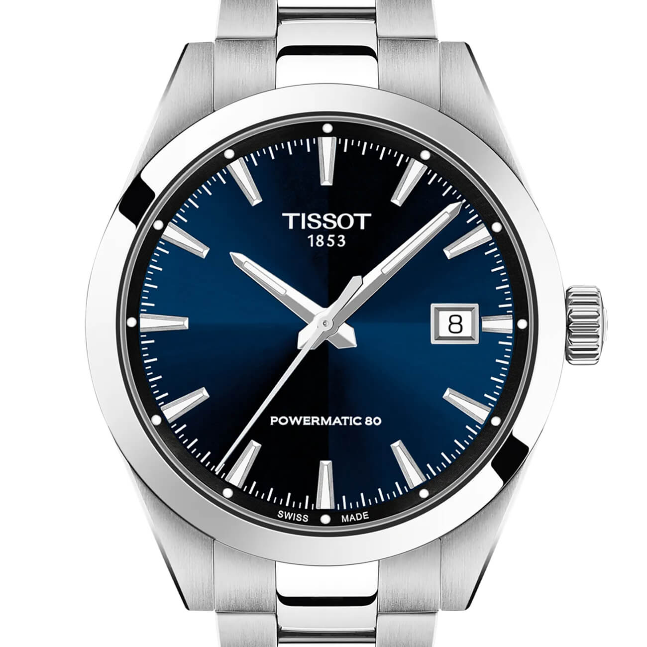 Montre Tissot Gentleman Powermatic 80 38mm cadran Bleu bracelet Acier T165.807.11.041.00