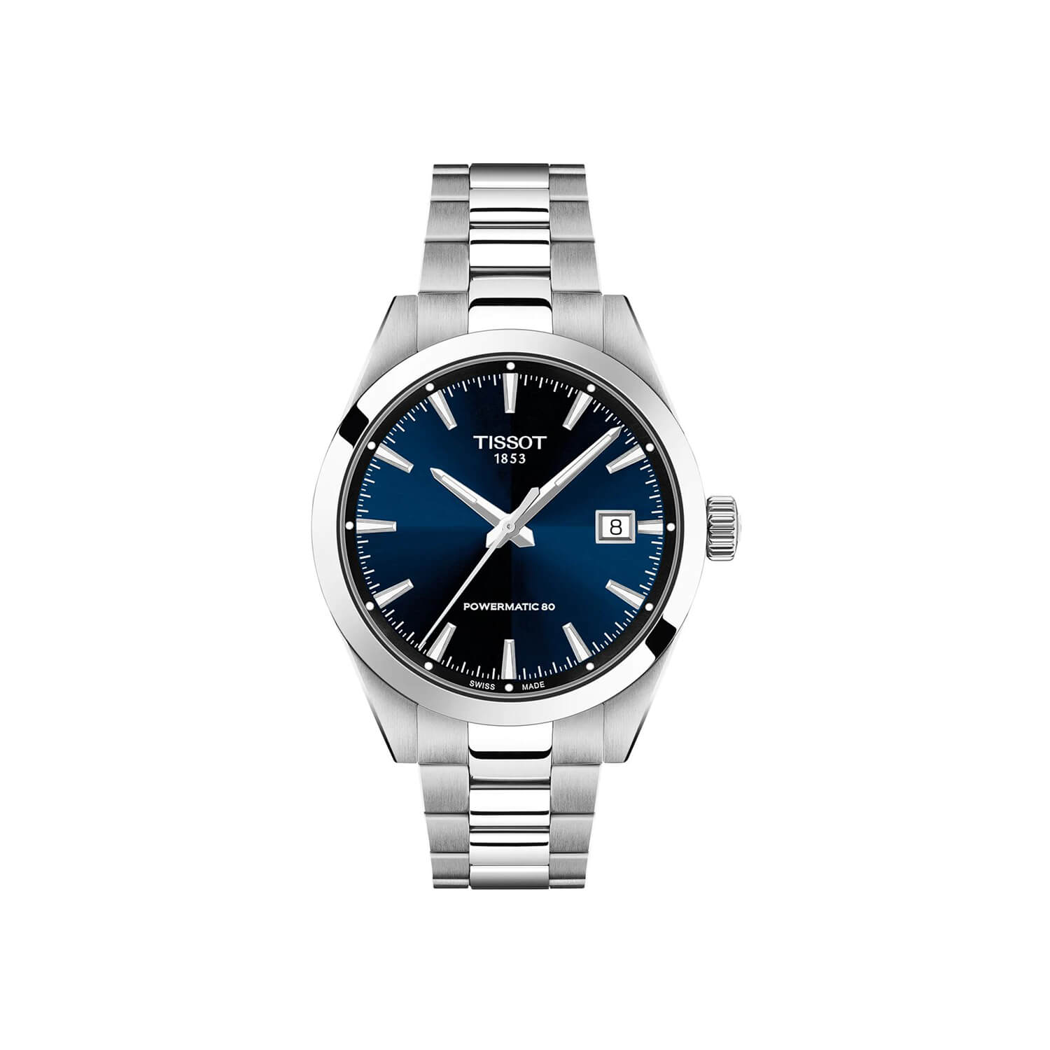 Montre Tissot Gentleman Powermatic 80 38mm cadran Bleu bracelet Acier T165.807.11.041.00