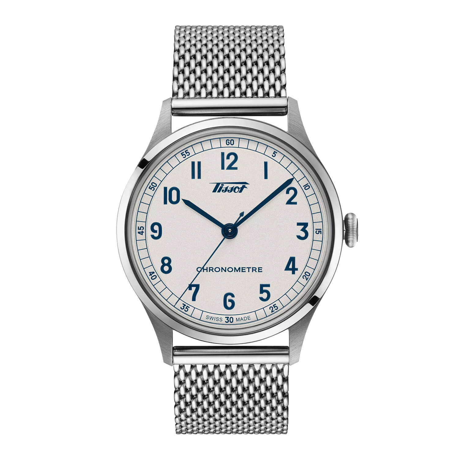 Montre Tissot Heritage 1938 Automatic COSC cadran Argent bracelet Acier/Cuir T142.464.16.032.00