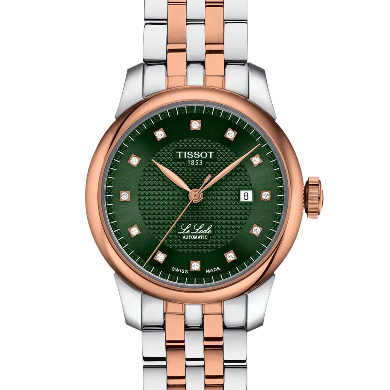 Montre Tissot Le Locle Automatic Lady 29mm cadran Vert bracelet Acier/PVD T006.207.22.096.00
