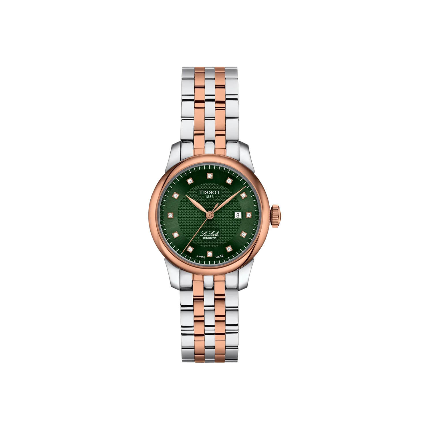 Montre Tissot Le Locle Automatic Lady 29mm cadran Vert bracelet Acier/PVD T006.207.22.096.00
