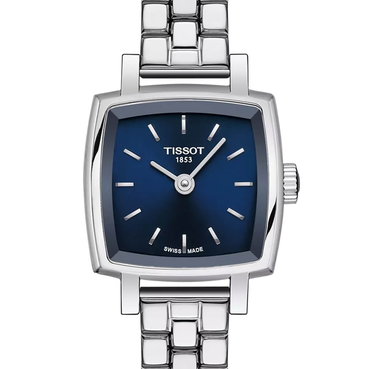 Montre Tissot Lovely Square cadran Bleu bracelet Acier T058.109.11.041.01
