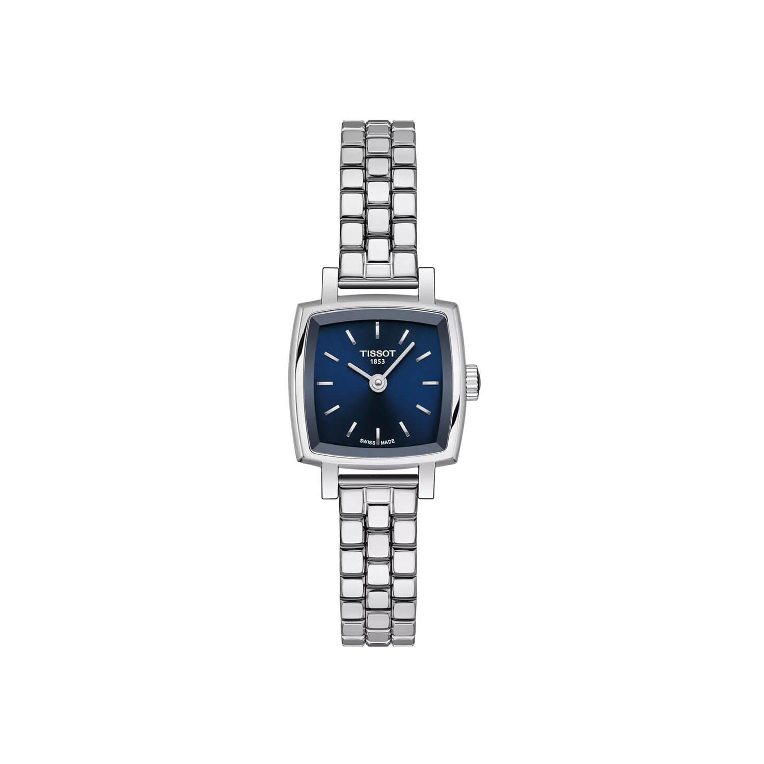 Montre Tissot Lovely Square cadran Bleu bracelet Acier T058.109.11.041.01