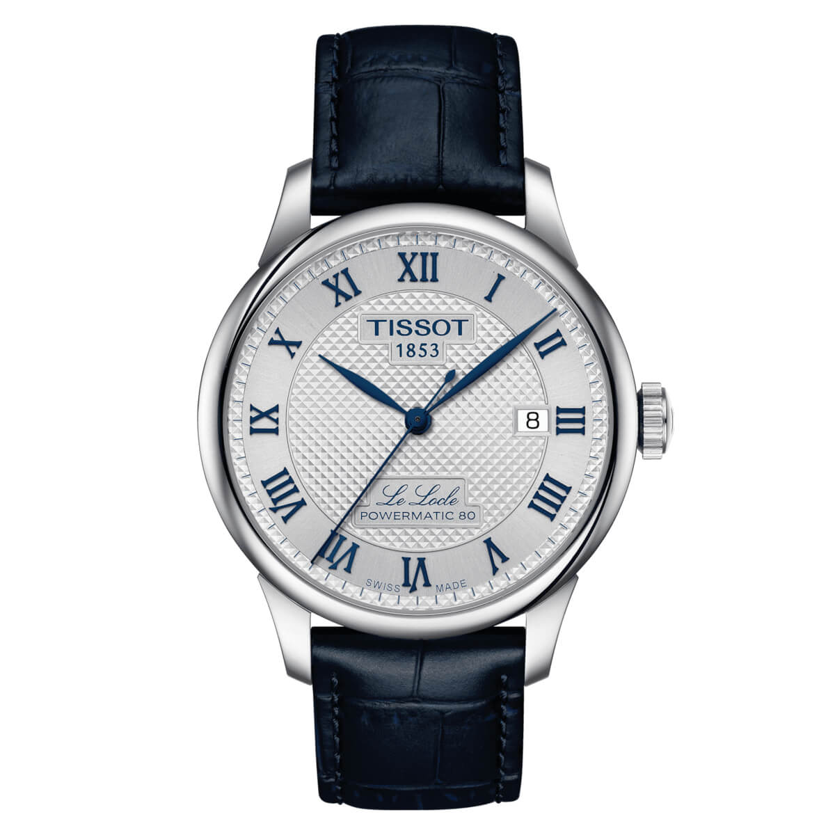 Montre Tissot Le Locle Powermatic 80 Édition Spéciale 20ème anniversaire cadran Argent bracelet Acier/Cuir façon crocodile T006.407.11.033.03