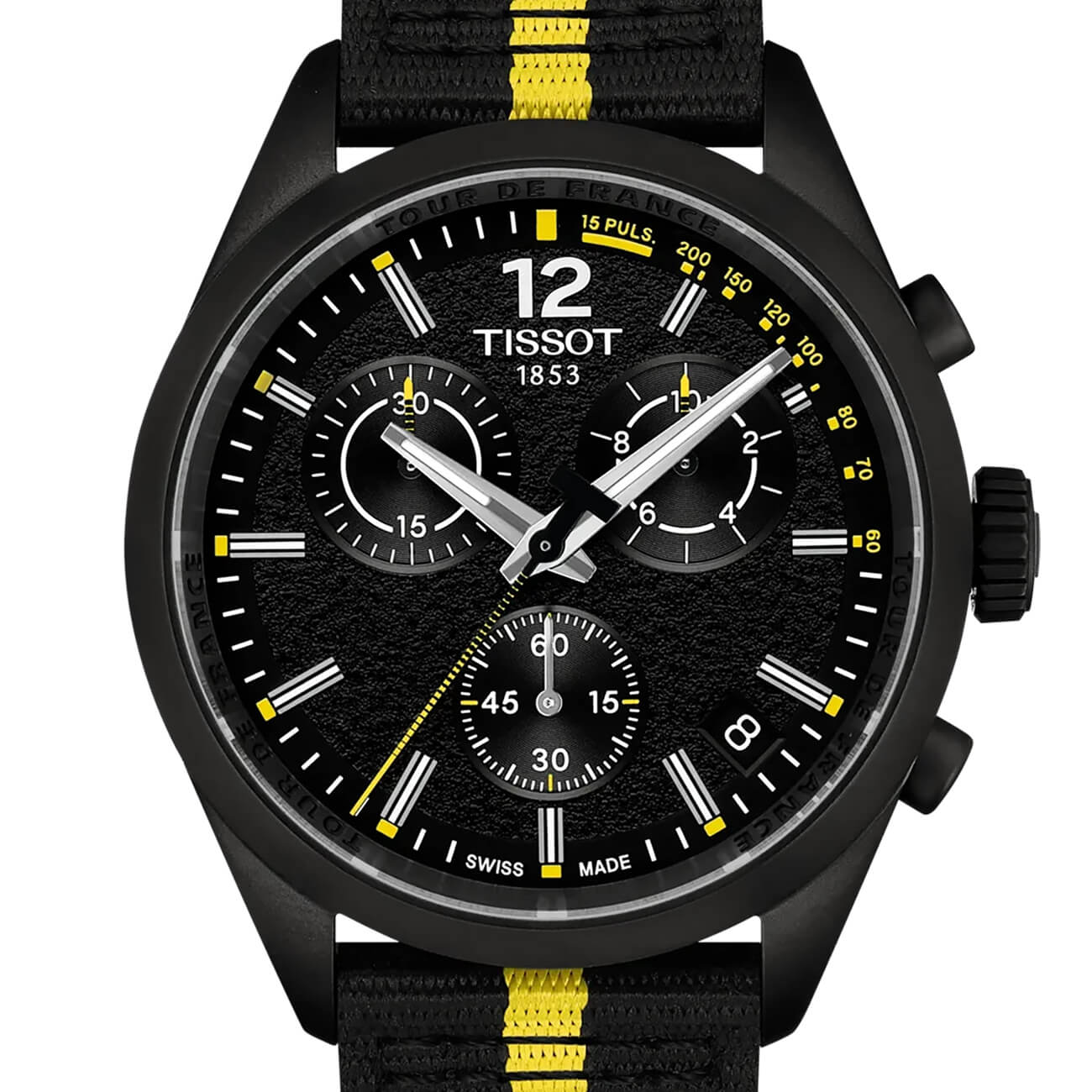 Montre Tissot PR 100 Quartz Chronograph 40mm Tour de France 2026 cadran Noir bracelet Textile T150.417.37.057.00