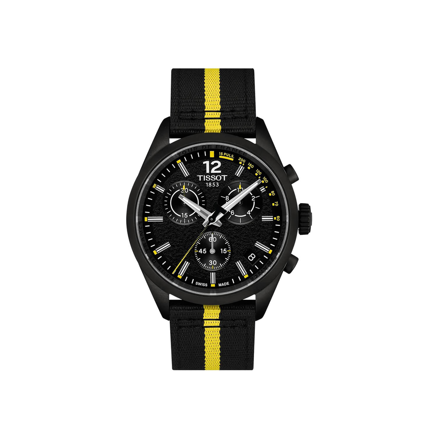 Montre Tissot PR 100 Quartz Chronograph 40mm Tour de France 2026 cadran Noir bracelet Textile T150.417.37.057.00