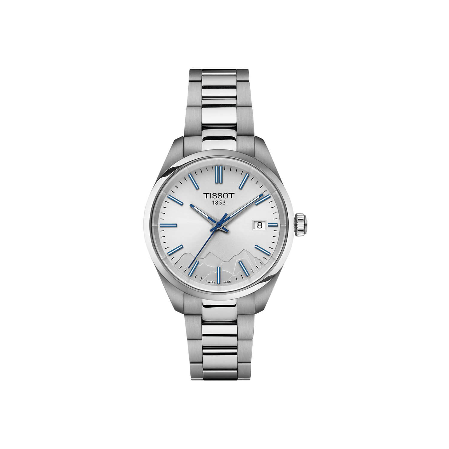 Montre Tissot PR 100 Jungfraubahn Quartz 34mm cadran Argent bracelet Acier T150.210.11.031.01
