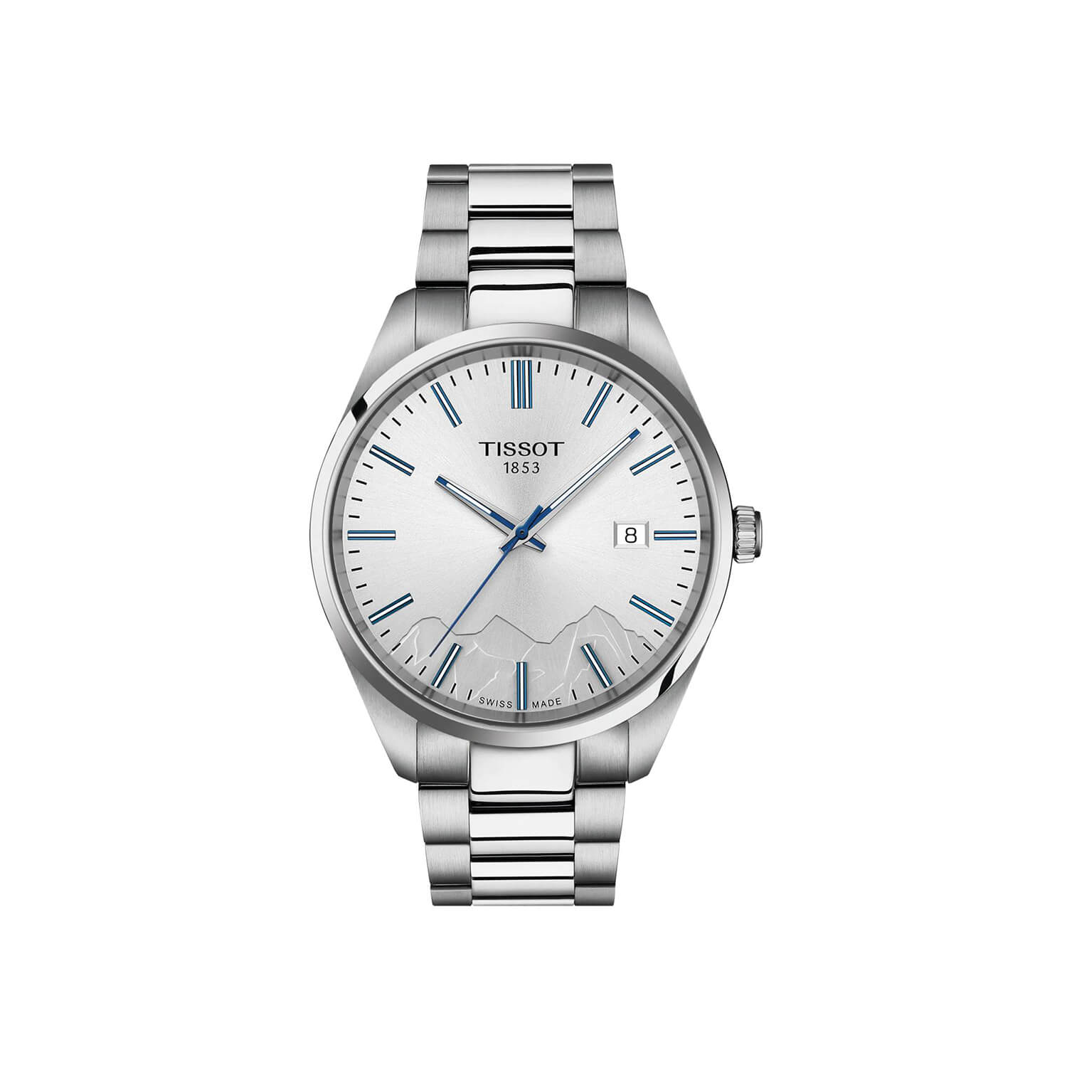 Montre Tissot PR 100 Jungfraubahn Quartz 40mm cadran Argent bracelet Acier T150.410.11.031.00