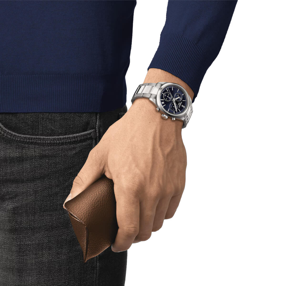 Montre Tissot PR 100 Chronograph 40mm cadran Bleu bracelet Acier T150.417.11.041.00