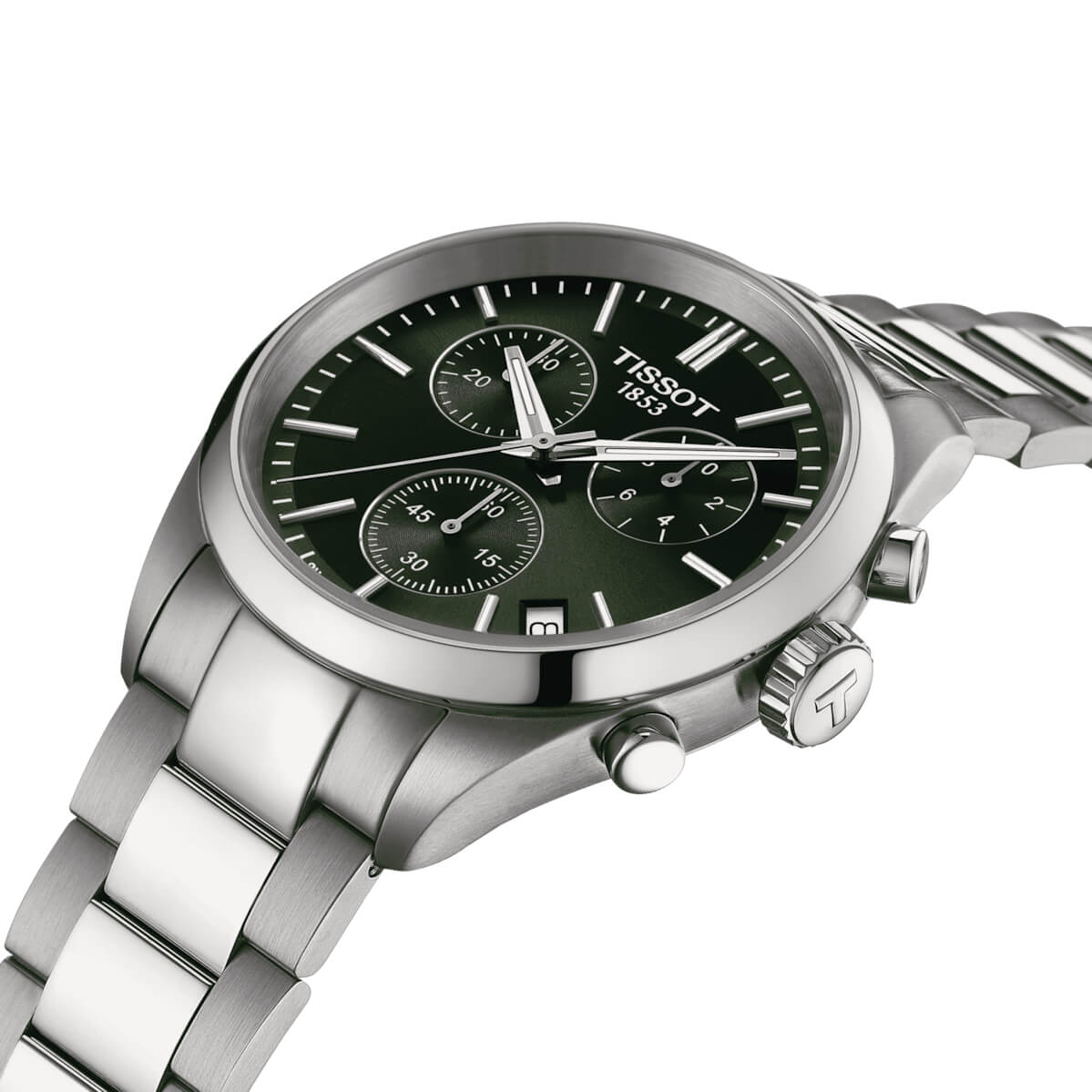 Montre Tissot PR 100 Chronograph 40mm cadran Vert bracelet Acier T150.417.11.091.00