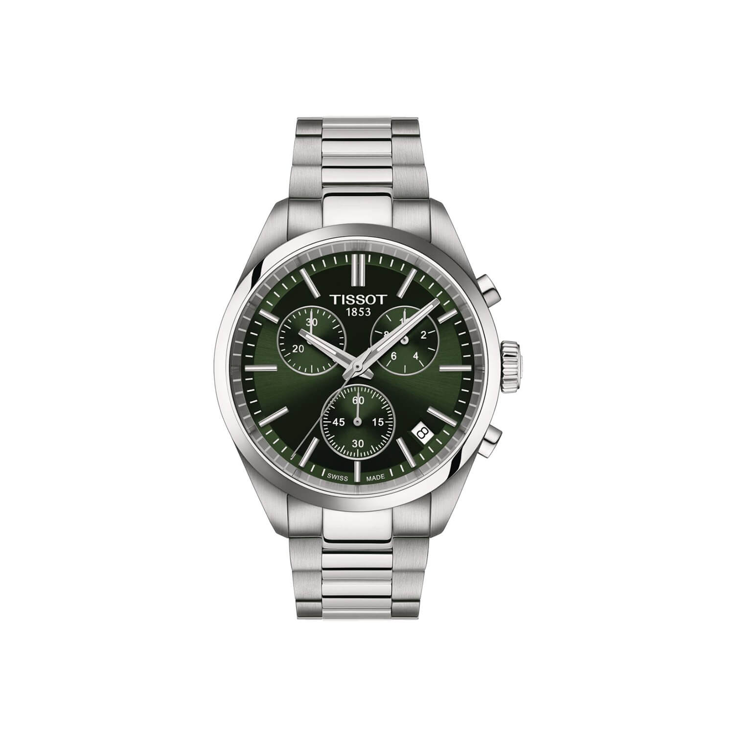 Montre Tissot PR 100 Chronograph 40mm cadran Vert bracelet Acier T150.417.11.091.00