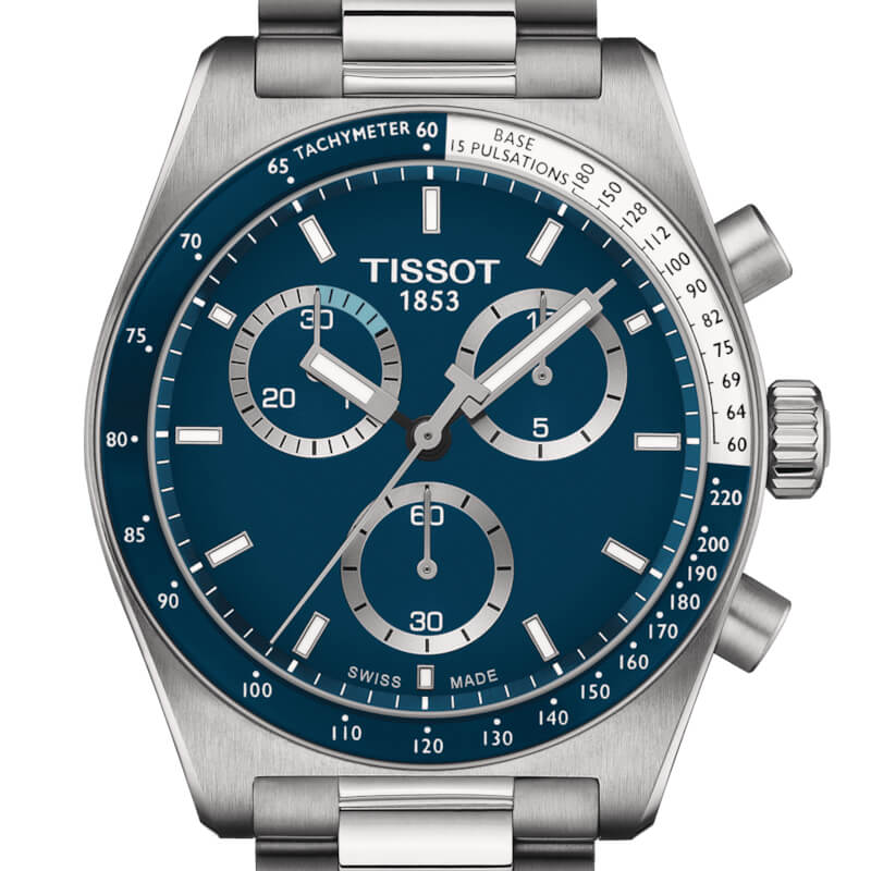 Montre Tissot PR516 Quartz Chronograph cadran Bleu bracelet Acier T149.417.11.041.00