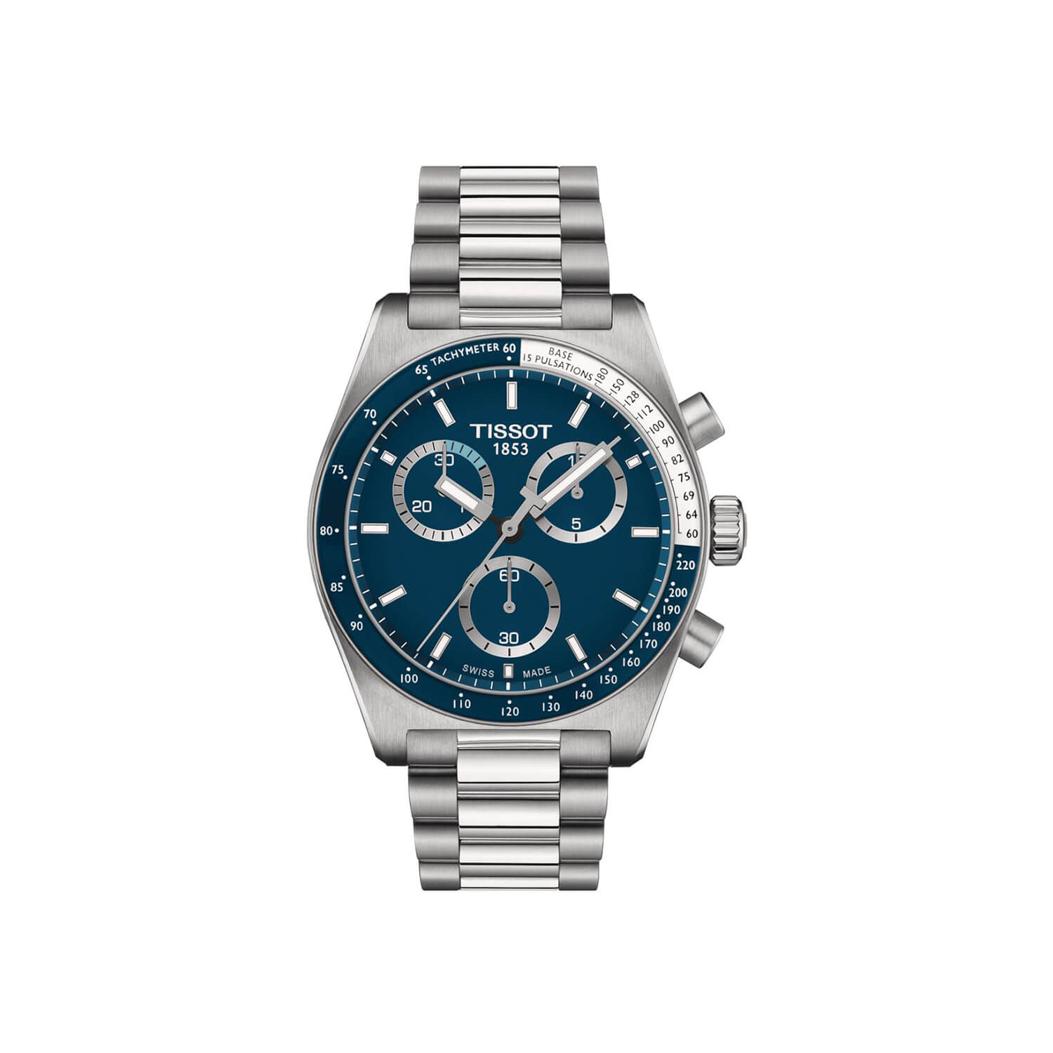 Montre Tissot PR516 Quartz Chronograph cadran Bleu bracelet Acier T149.417.11.041.00