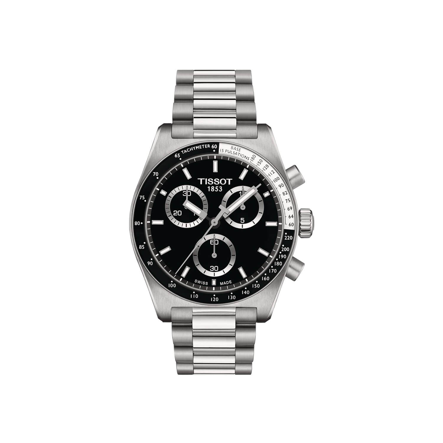 Montre Tissot PR516 Quartz Chronograph cadran Noir bracelet Acier T149.417.11.051.00