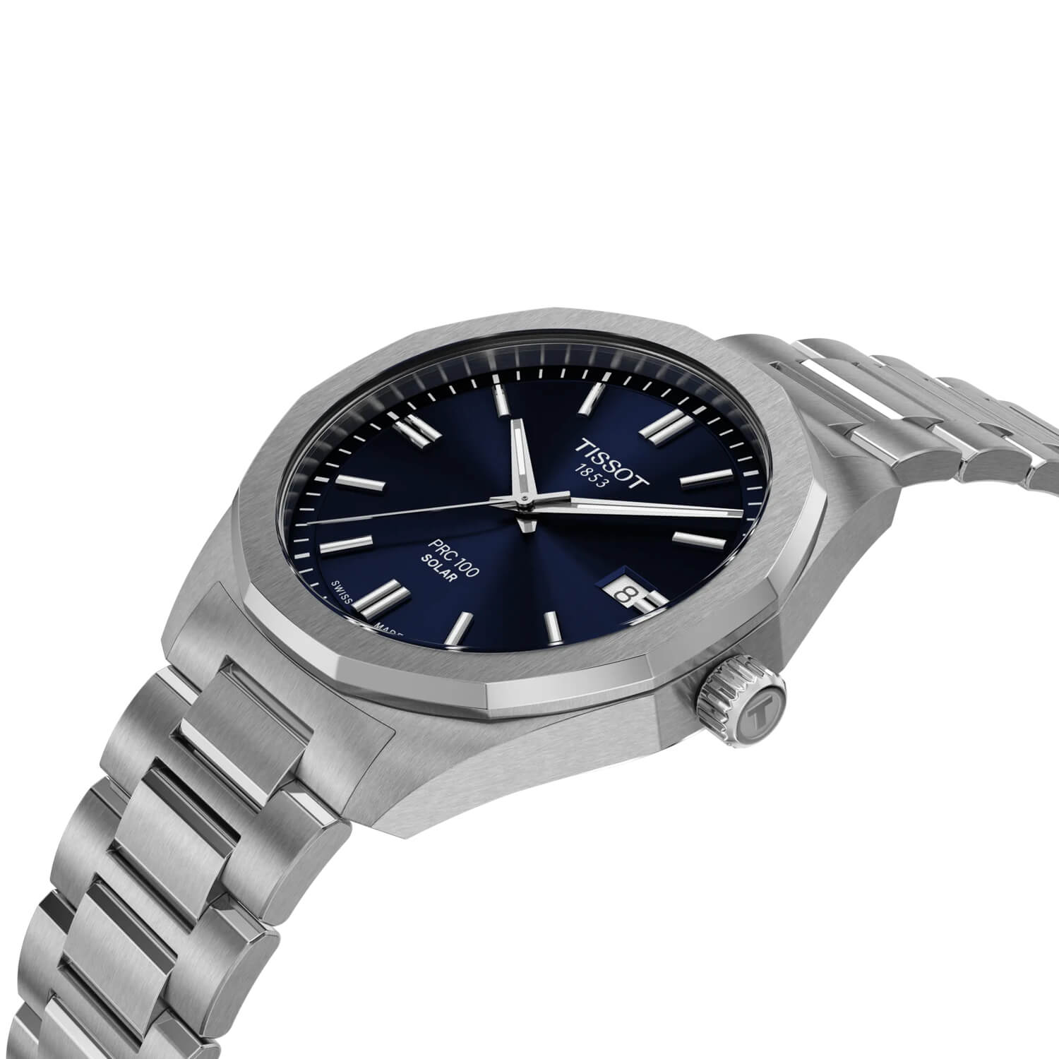 Montre Tissot PRC 100 Solar Quartz 39mm cadran Bleu nuit/Bleu bracelet Acier T151.422.11.041.00