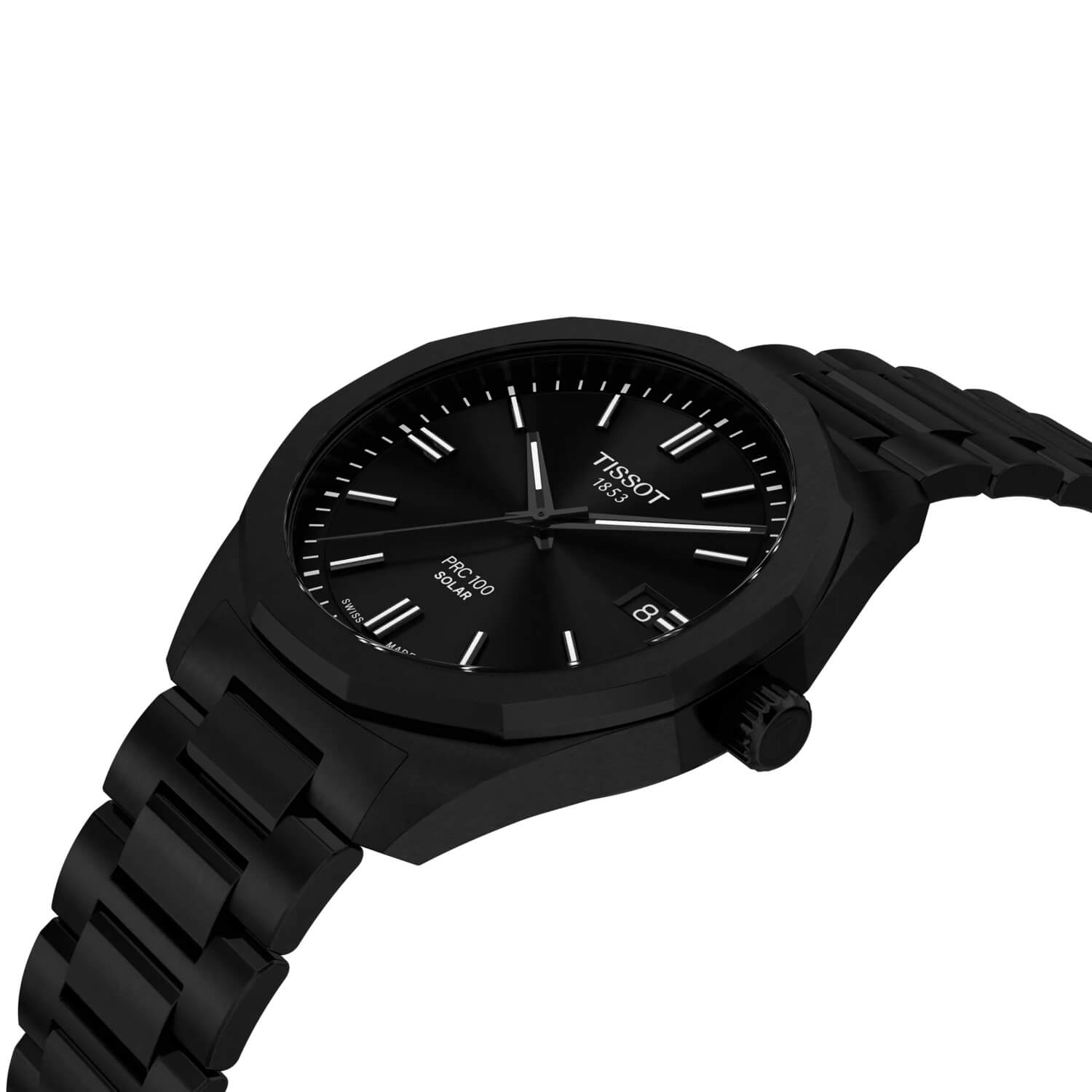 Montre Tissot PRC 100 Solar Quartz 39mm cadran Noir bracelet Acier/PVD T151.422.33.051.00