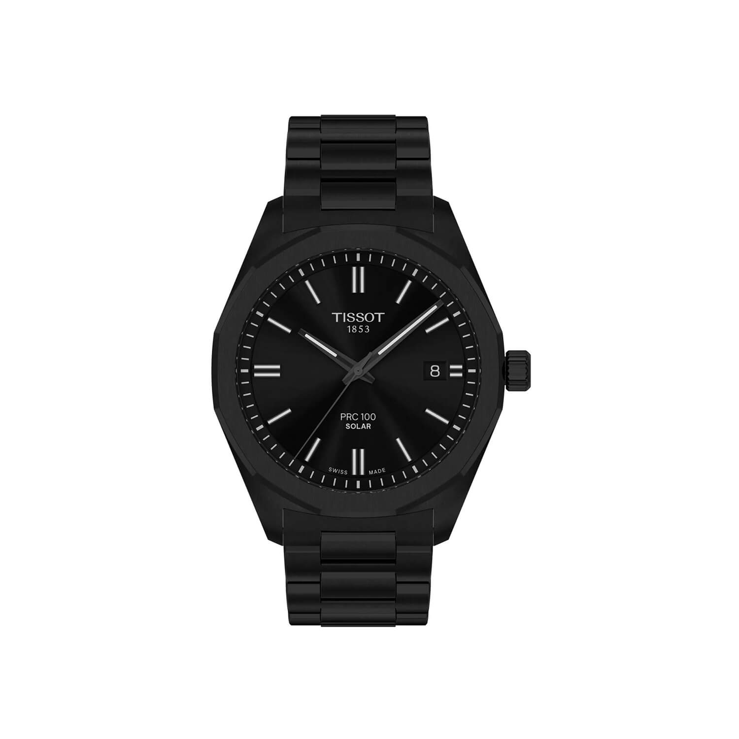 Montre Tissot PRC 100 Solar Quartz 39mm cadran Noir bracelet Acier/PVD T151.422.33.051.00
