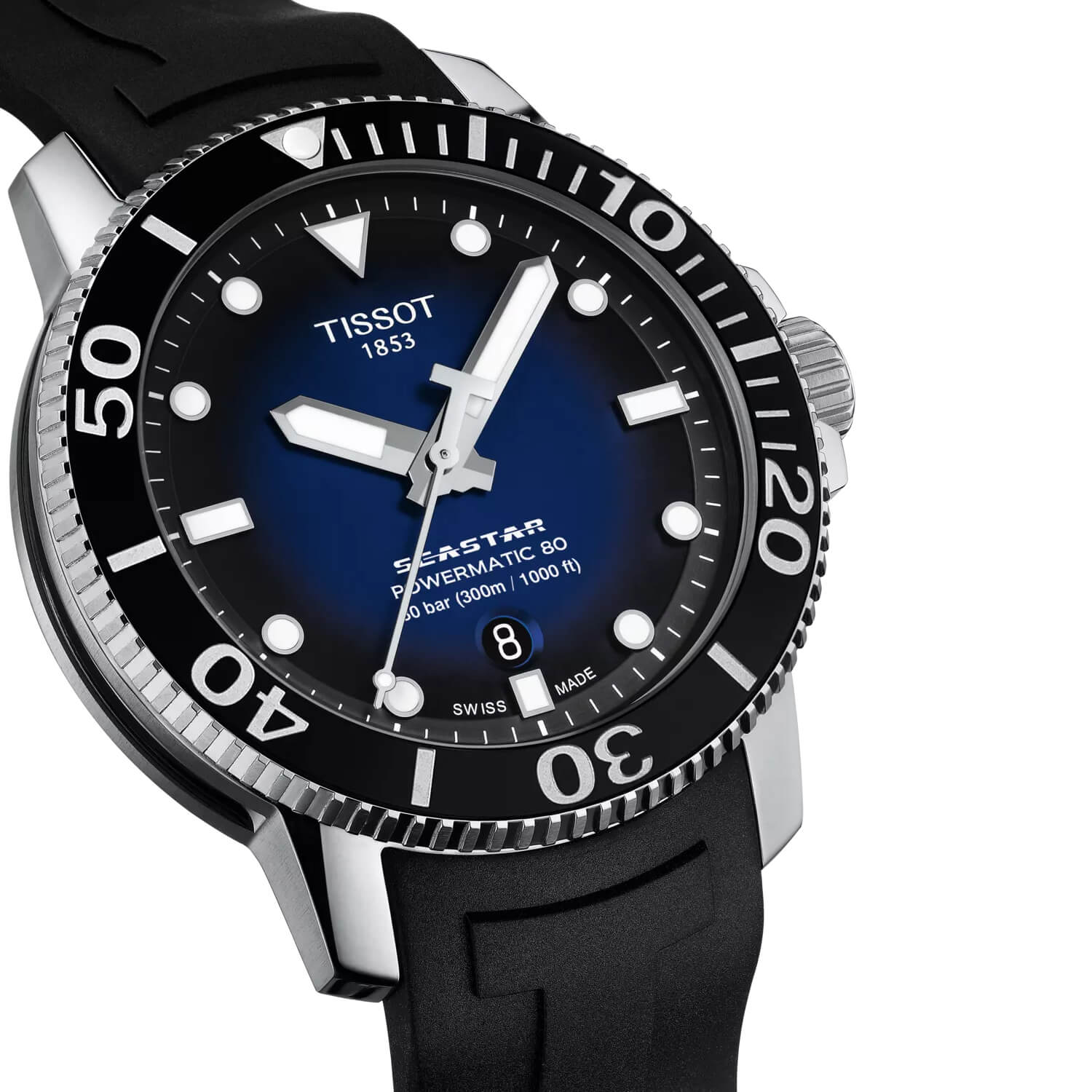 Montre Tissot SeaStar 1000 Powermatic 80 bracelet Caoutchouc T120.407.17.041.00