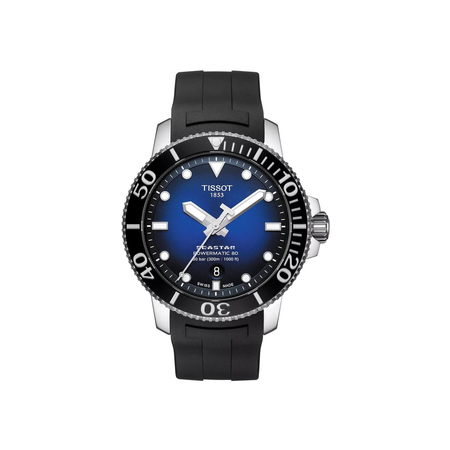 Montre Tissot SeaStar 1000 Powermatic 80 bracelet Caoutchouc T120.407.17.041.00
