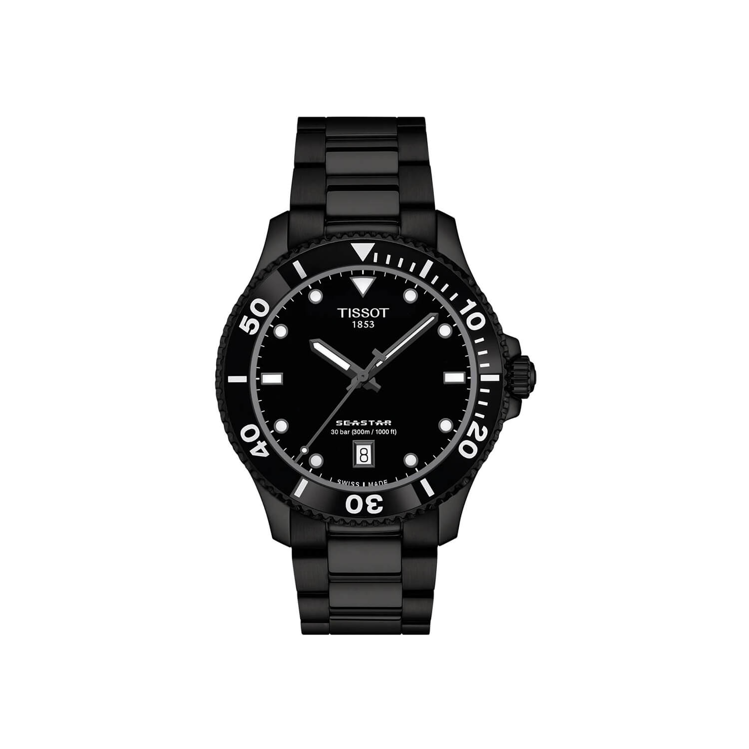 Montre Tissot Seastar 1000 Quartz 40mm cadran Noir bracelet Acier/PVD T120.410.33.051.00