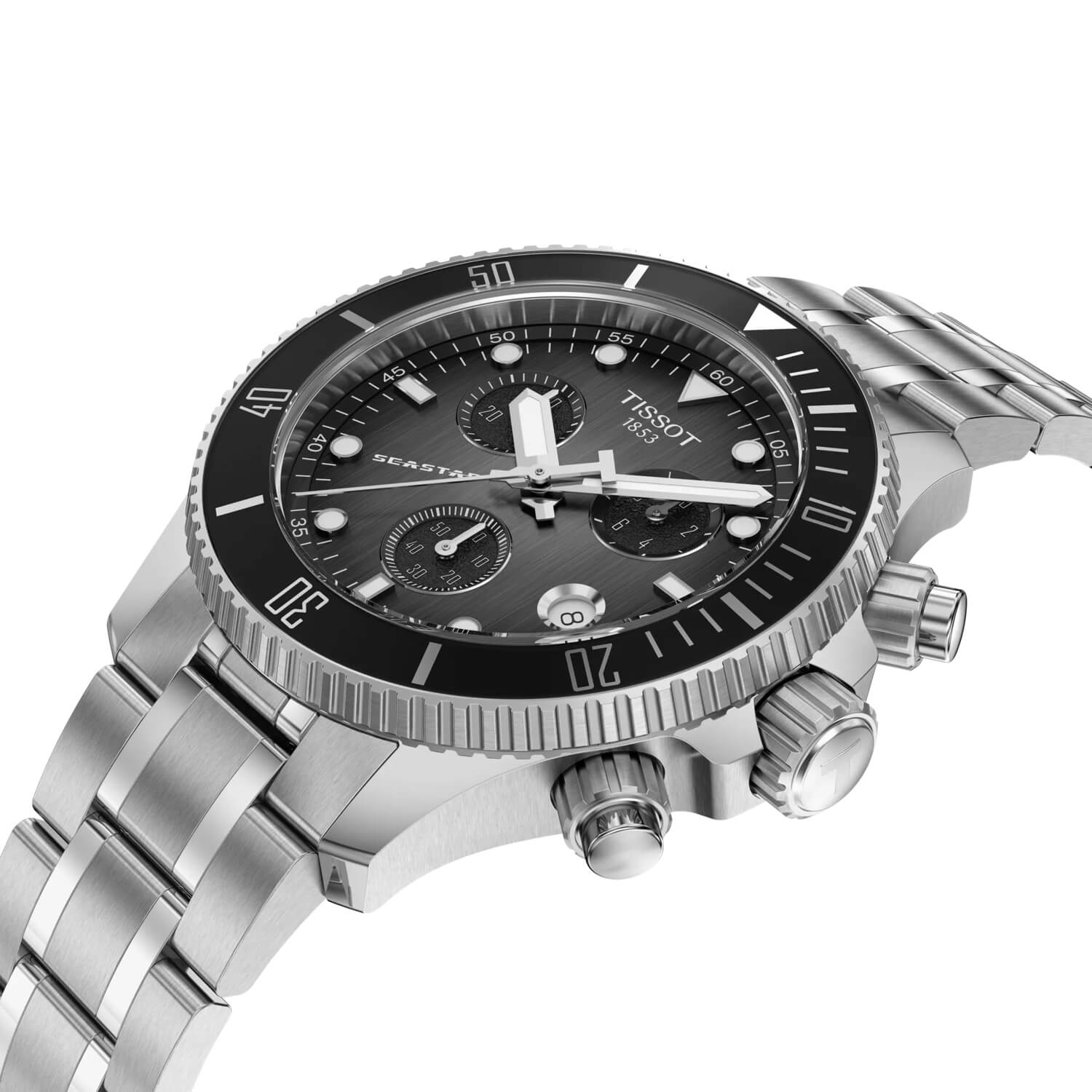 Montre Tissot Seastar 1000 Quartz Chronograph 38mm cadran Gris bracelet Acier T120.217.11.061.00