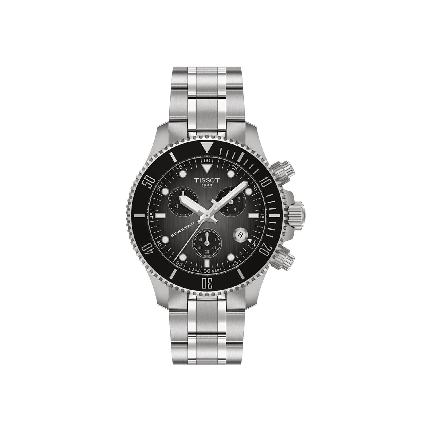 Montre Tissot Seastar 1000 Quartz Chronograph 38mm cadran Gris bracelet Acier T120.217.11.061.00