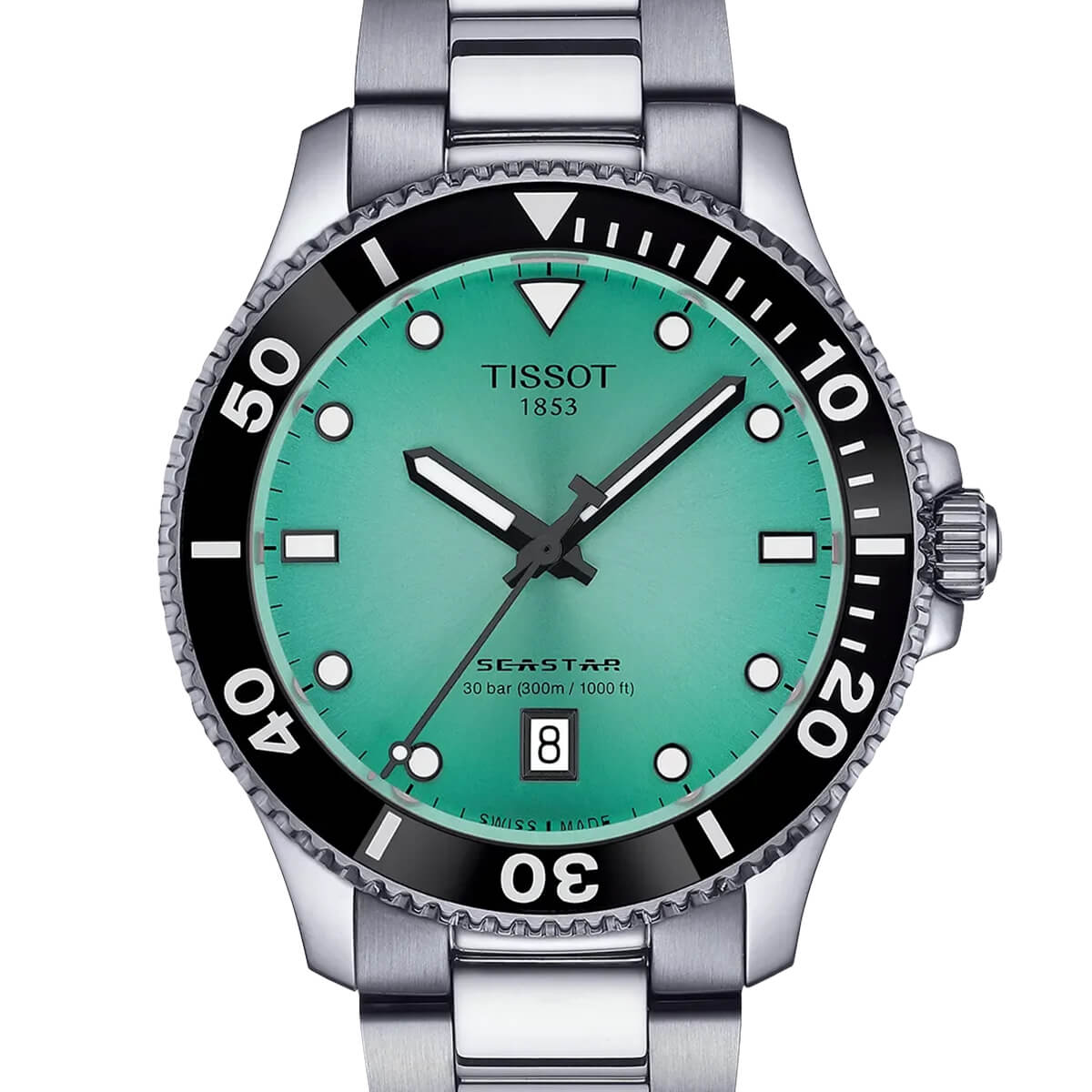 Montre Tissot Seastar 1000 Quartz 40mm cadran Turquoise bracelet Acier T120.410.11.091.00