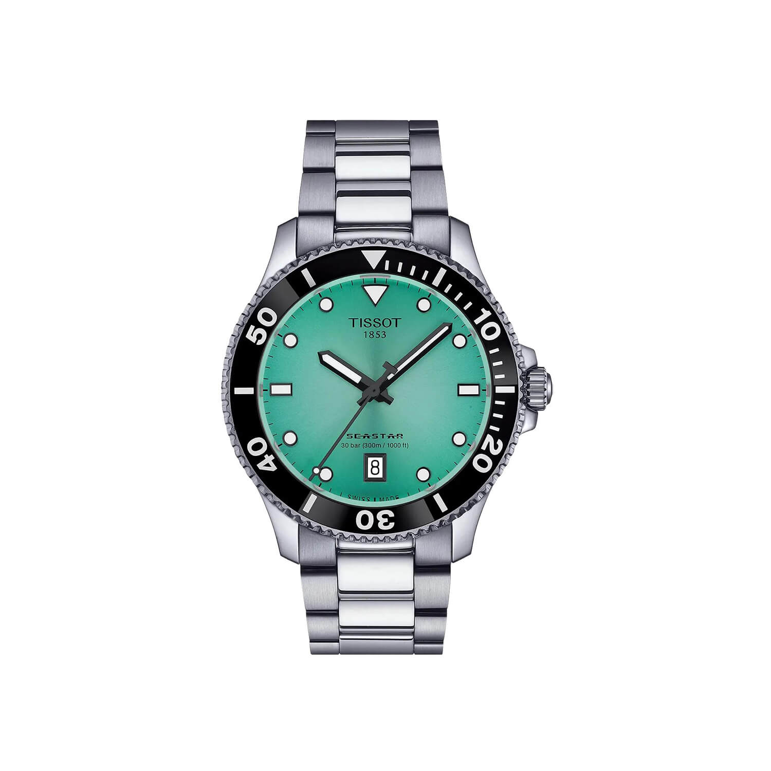 Montre Tissot Seastar 1000 Quartz 40mm cadran Turquoise bracelet Acier T120.410.11.091.00