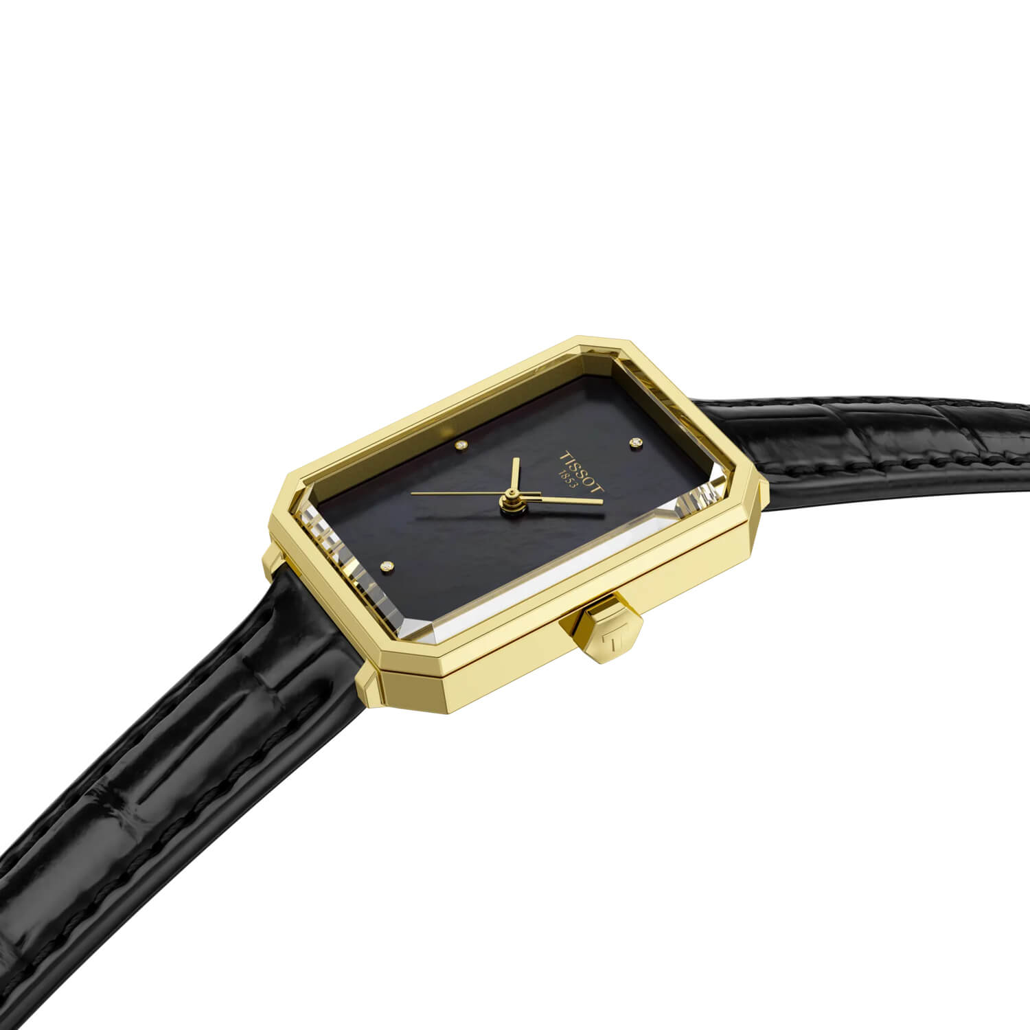 Montre Tissot SRV cadran Noir bracelet Cuir façon crocodile T160.110.36.126.00