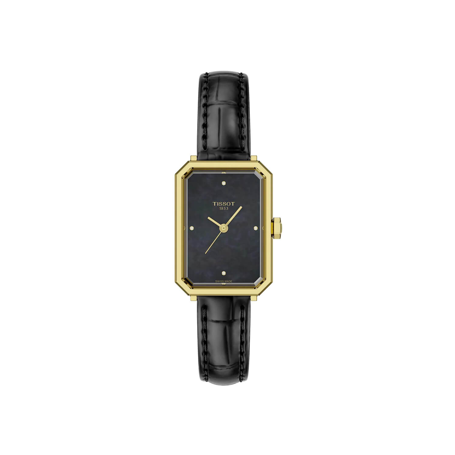 Montre Tissot SRV cadran Noir bracelet Cuir façon crocodile T160.110.36.126.00