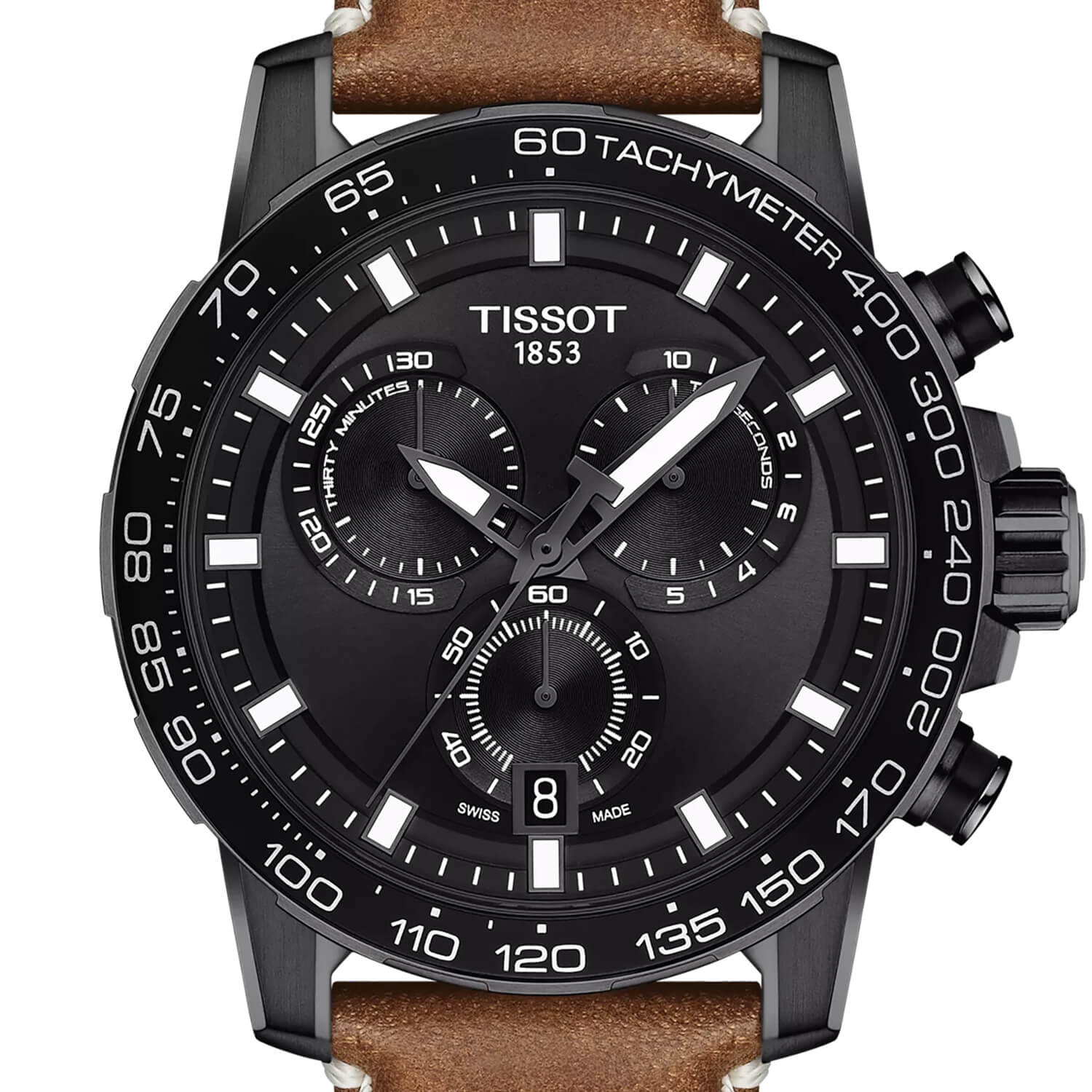 Montre Tissot Supersport Chrono cadran Noir bracelet Cuir T125.617.36.051.01