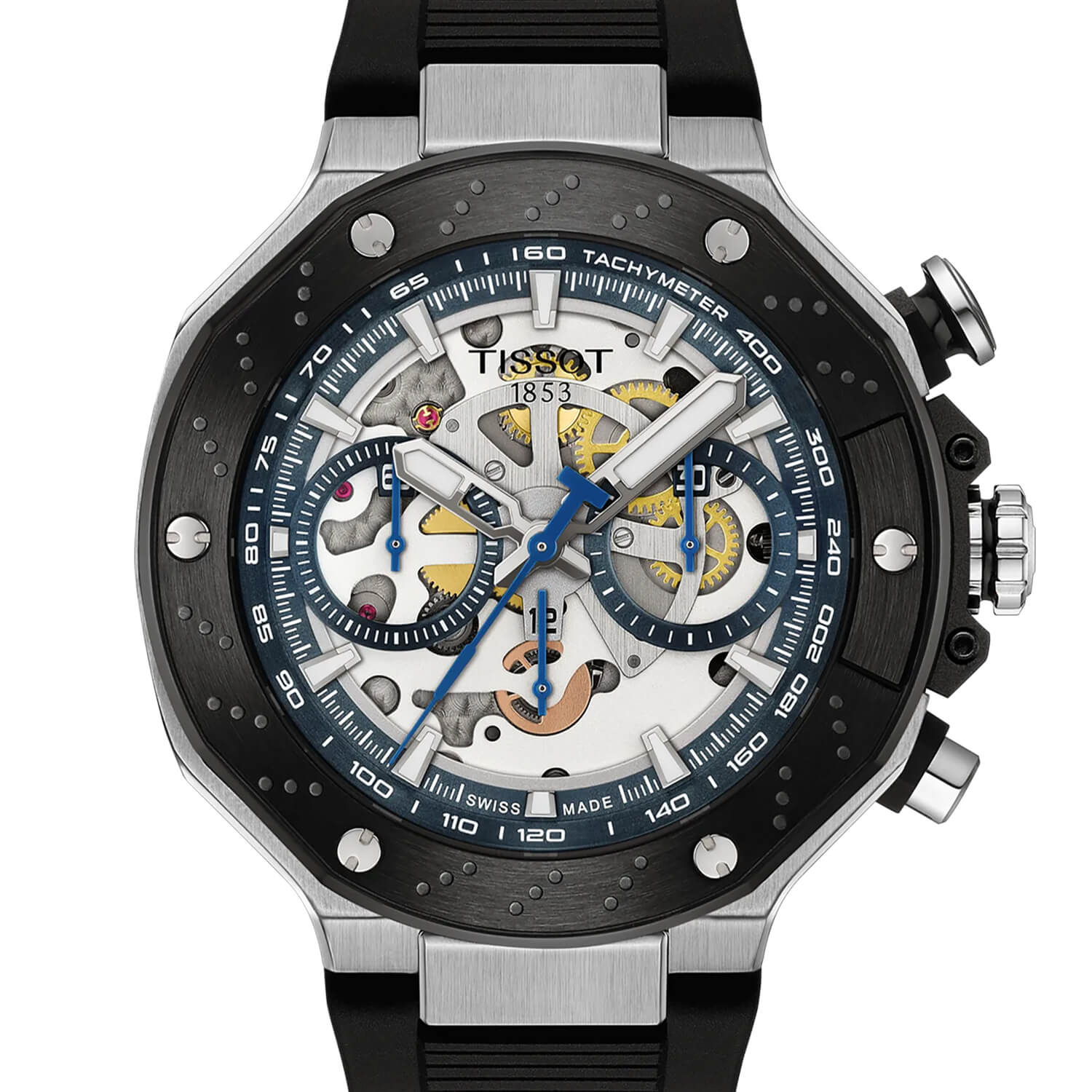 Montre Tissot T-Race MotoGP Automatic Chronograph 2025 Édition Limitée cadran Argent bracelet Silicone T141.462.27.041.00