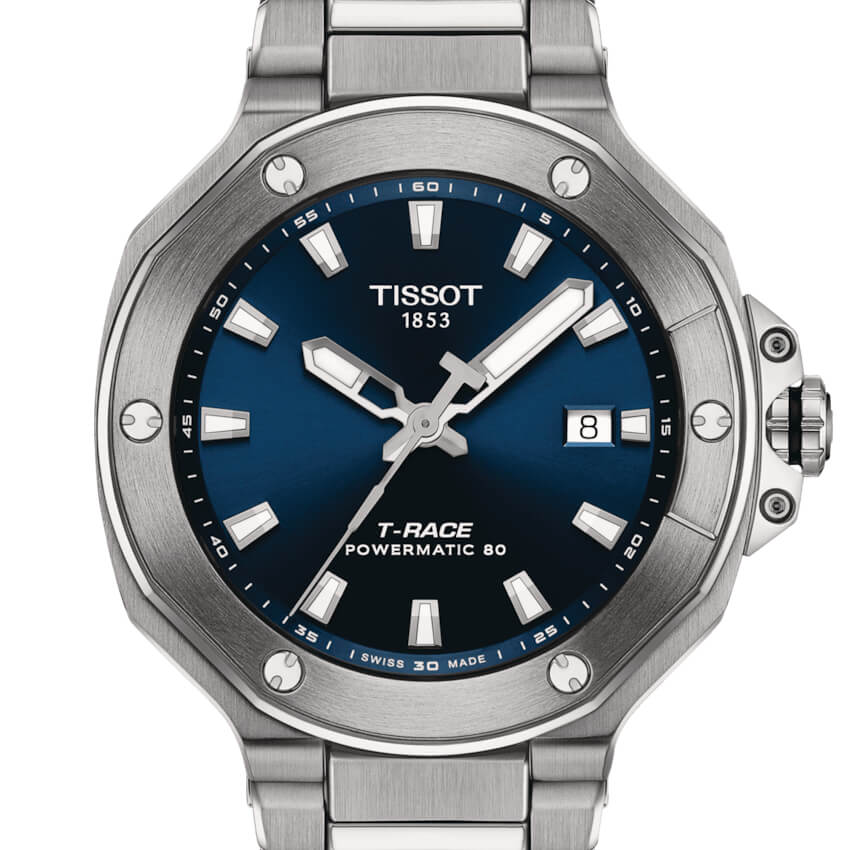 Montre Tissot T-Race Powermatic 80 cadran Bleu bracelet Acier T141.807.11.041.00