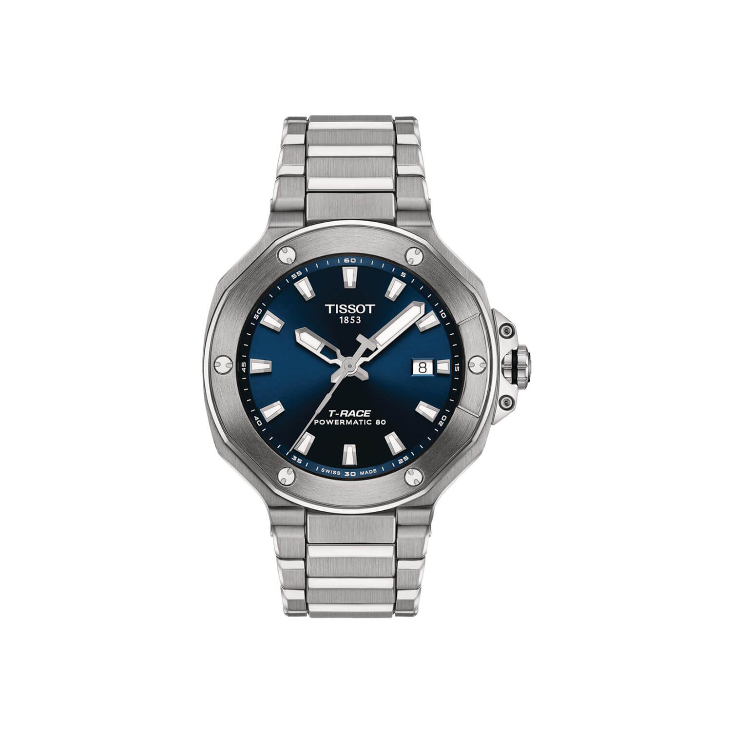 Montre Tissot T-Race Powermatic 80 cadran Bleu bracelet Acier T141.807.11.041.00
