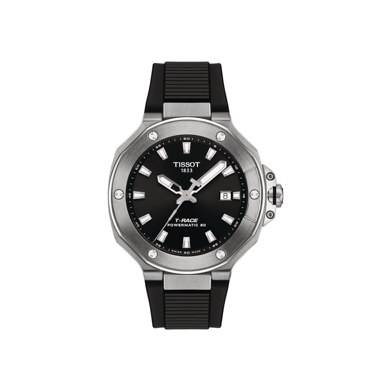 Montre Tissot T-Race Powermatic 80 cadran Noir/Bleu bracelet Silicone T141.807.17.051.00