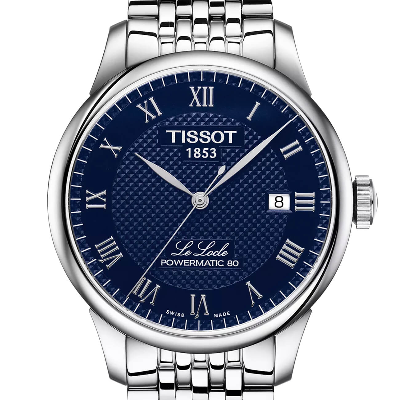 Montre Tissot Le Locle Powermatic 80 cadran Bleu bracelet Acier T006.407.11.043.00