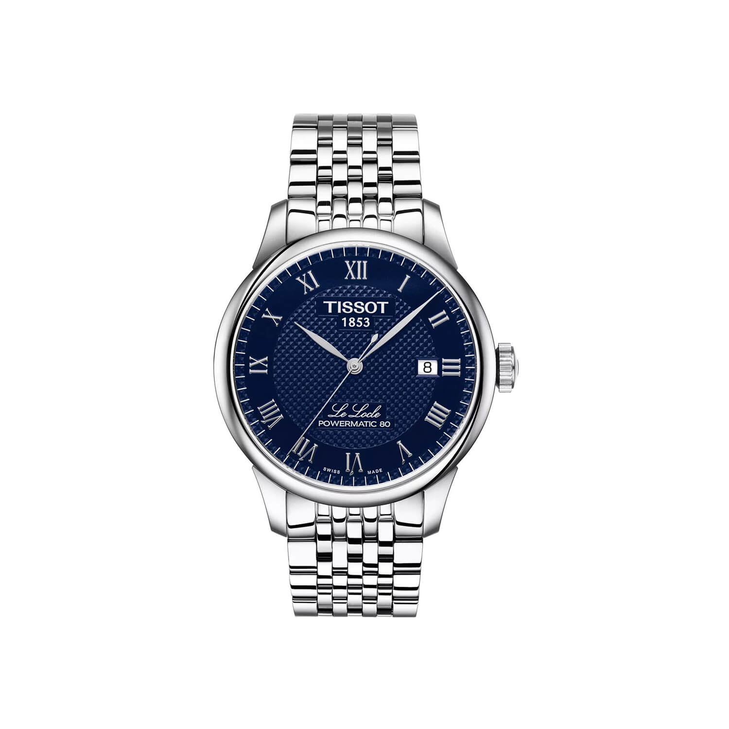Montre Tissot Le Locle Powermatic 80 cadran Bleu bracelet Acier T006.407.11.043.00