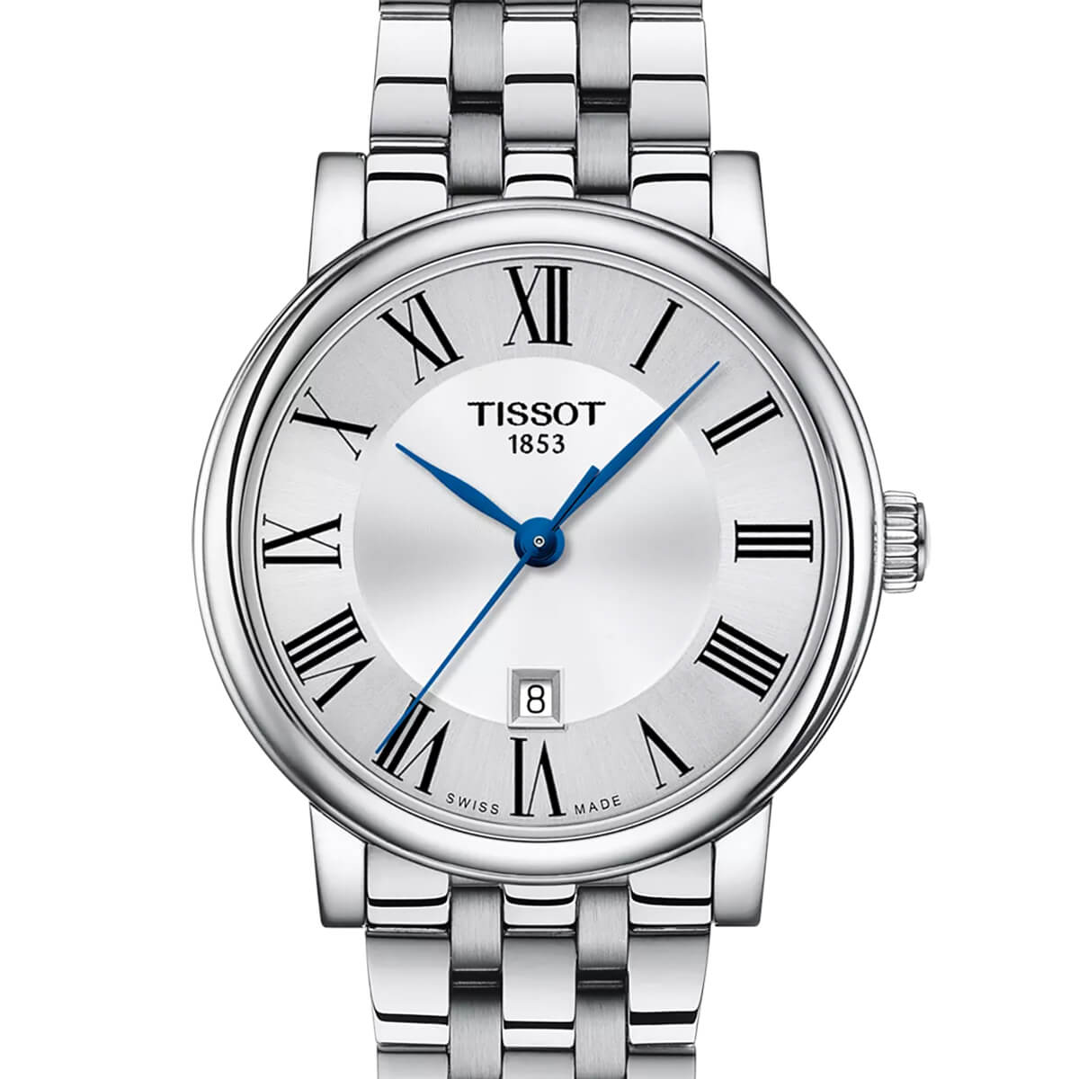 Montre Tissot Carson Premium Lady cadran Argent bracelet Acier T122.210.11.033.00