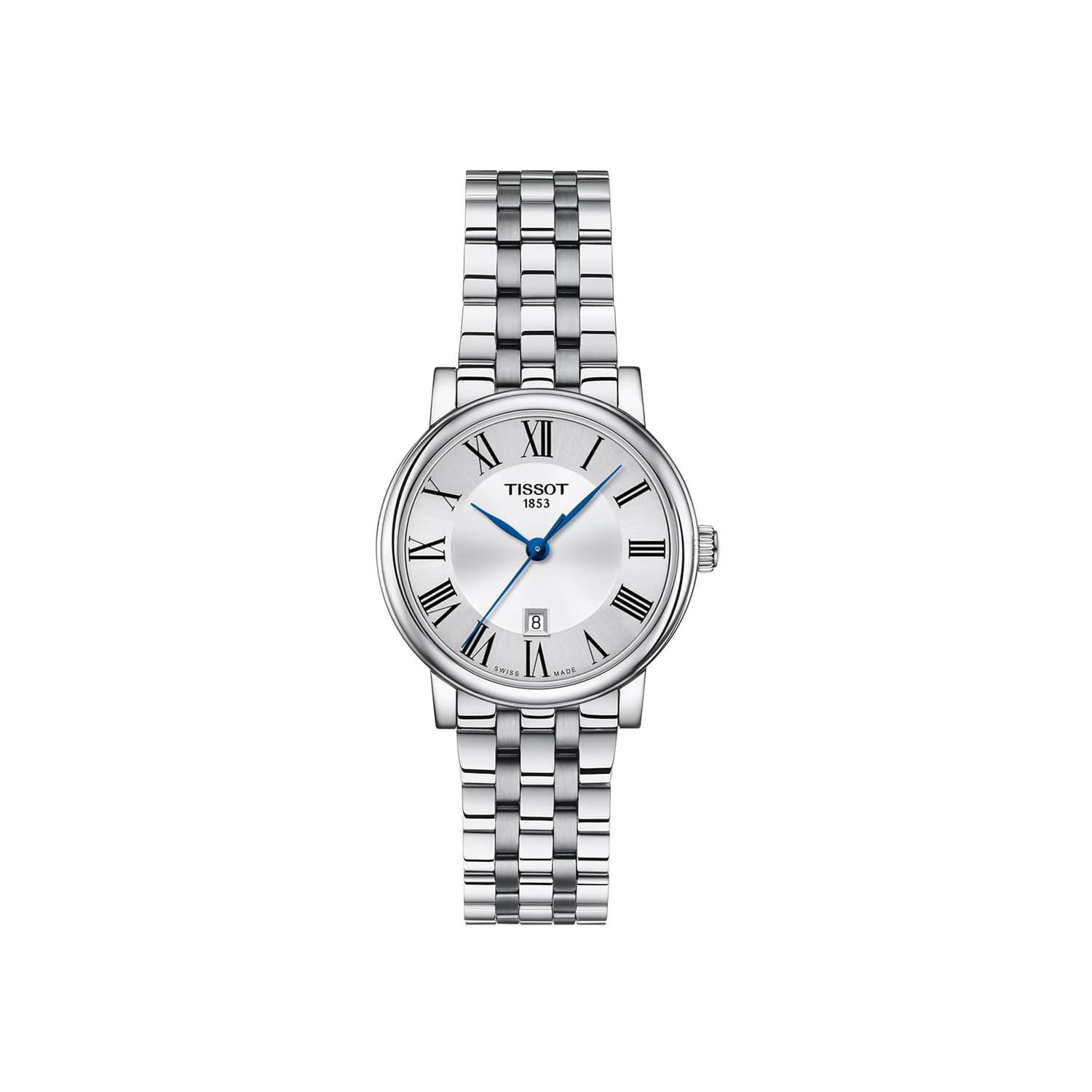 Montre Tissot Carson Premium Lady cadran Argent bracelet Acier T122.210.11.033.00