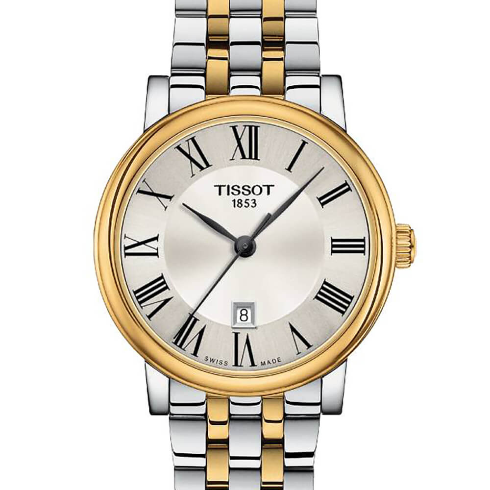 Montre Tissot Carson Premium Lady cadran Argent bracelet Acier/PVD T122.210.22.033.00